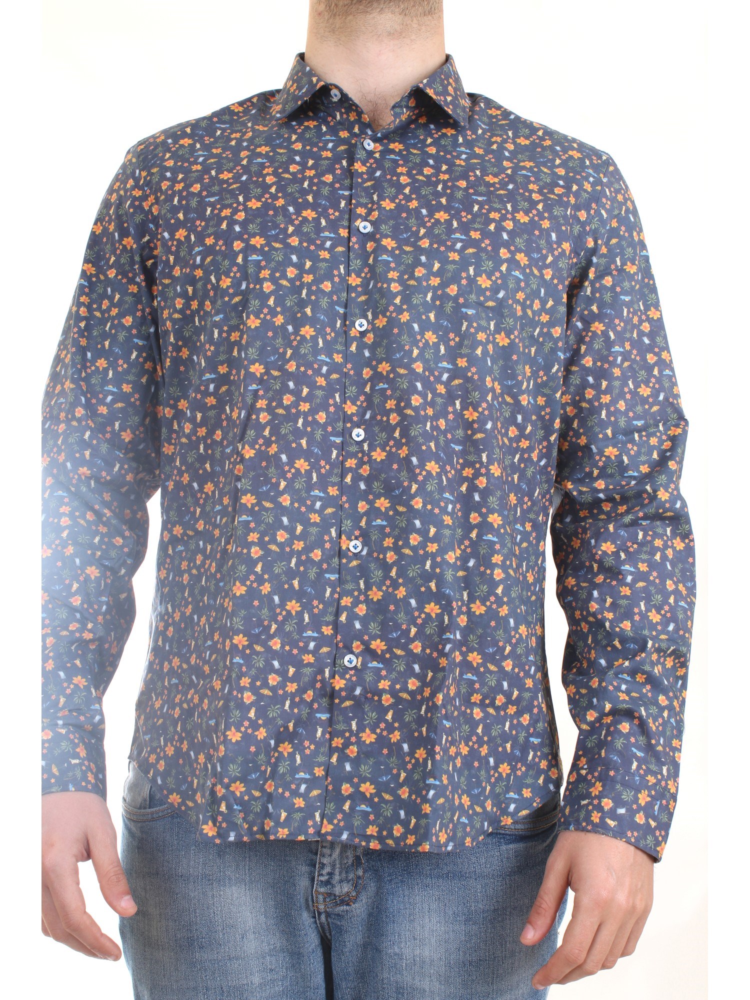 MANUEL RITZ 3232E601L 223291 Blue Clothing Man Shirt MANUEL RITZ 3232E601L 223291 Blue Clothing Man Shirt