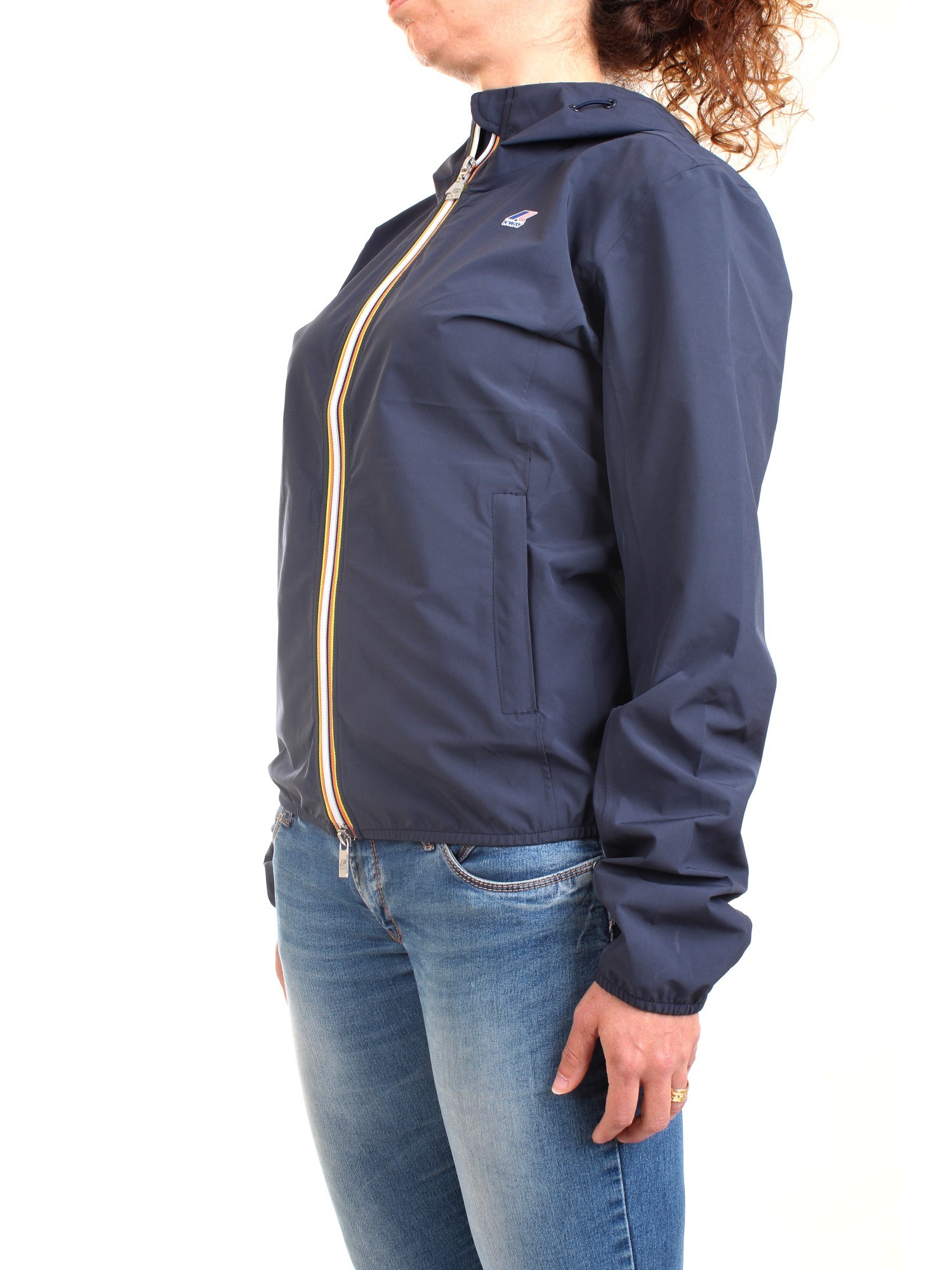 K-WAY K111NQW Blue Clothing Woman Jacket K-WAY K111NQW Blue Clothing Woman Jacket