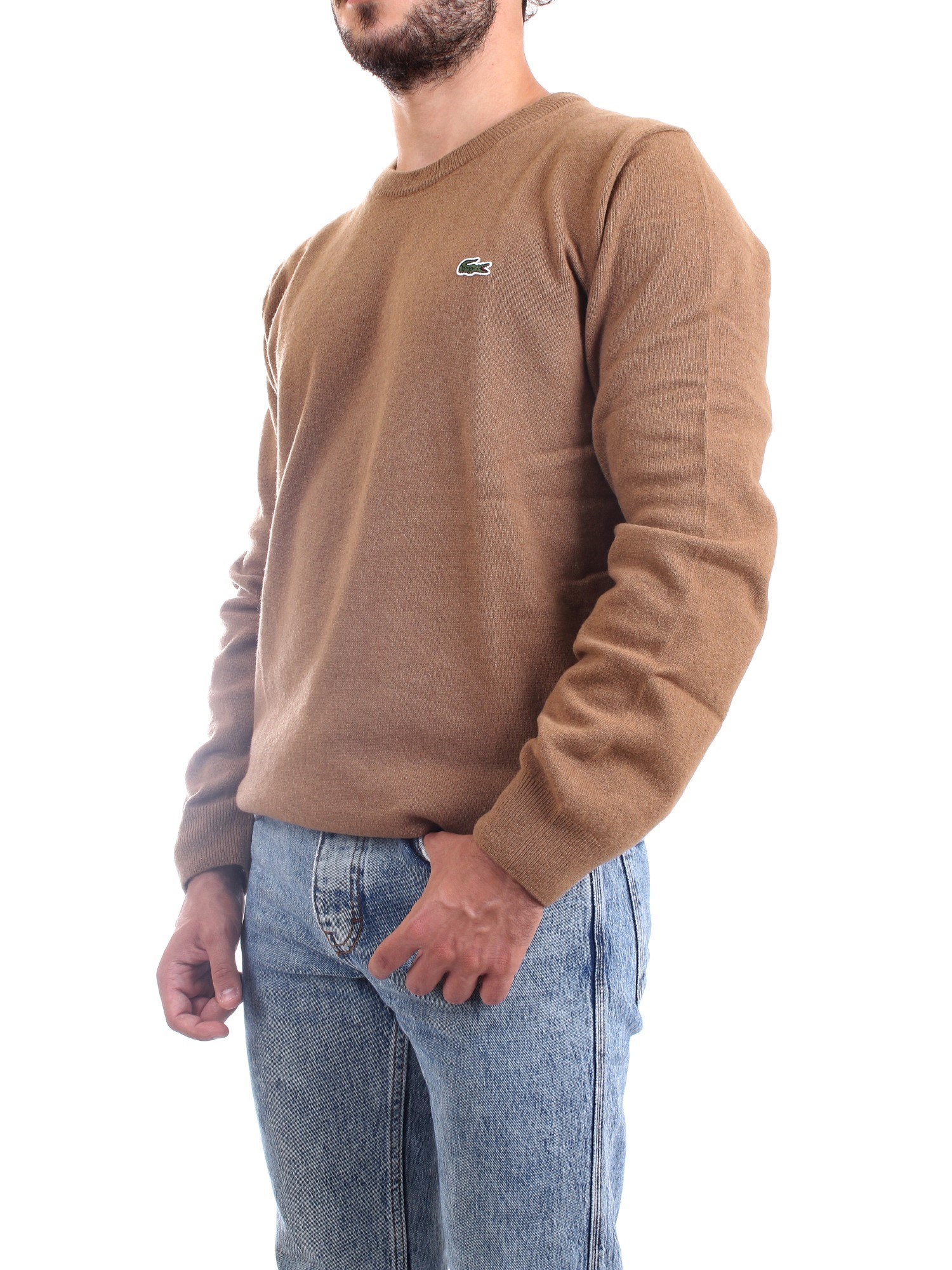 Lacoste AH3449 00 Brown Clothing Man Pullover Lacoste AH3449 00 Brown Clothing Man Pullover