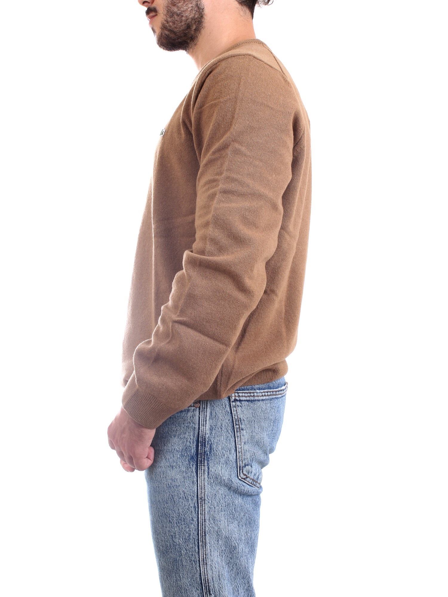 Lacoste AH3449 00 Brown Clothing Man Pullover Lacoste AH3449 00 Brown Clothing Man Pullover