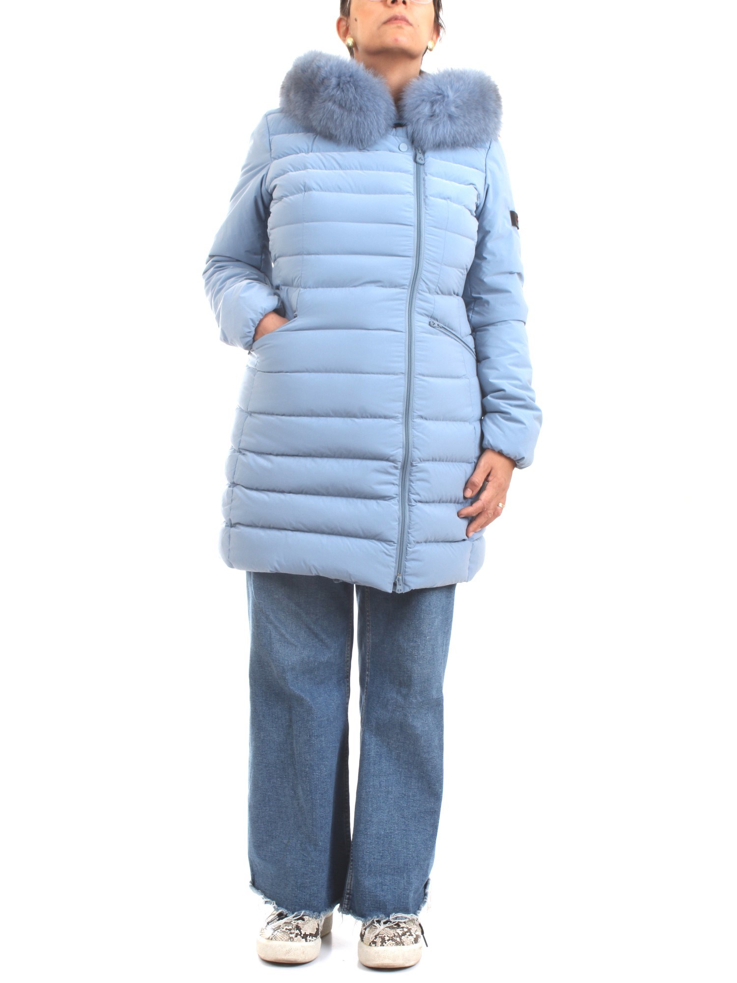 PEUTEREY PED3657 Light blue Clothing Woman Duvet PEUTEREY PED3657 Light blue Clothing Woman Duvet