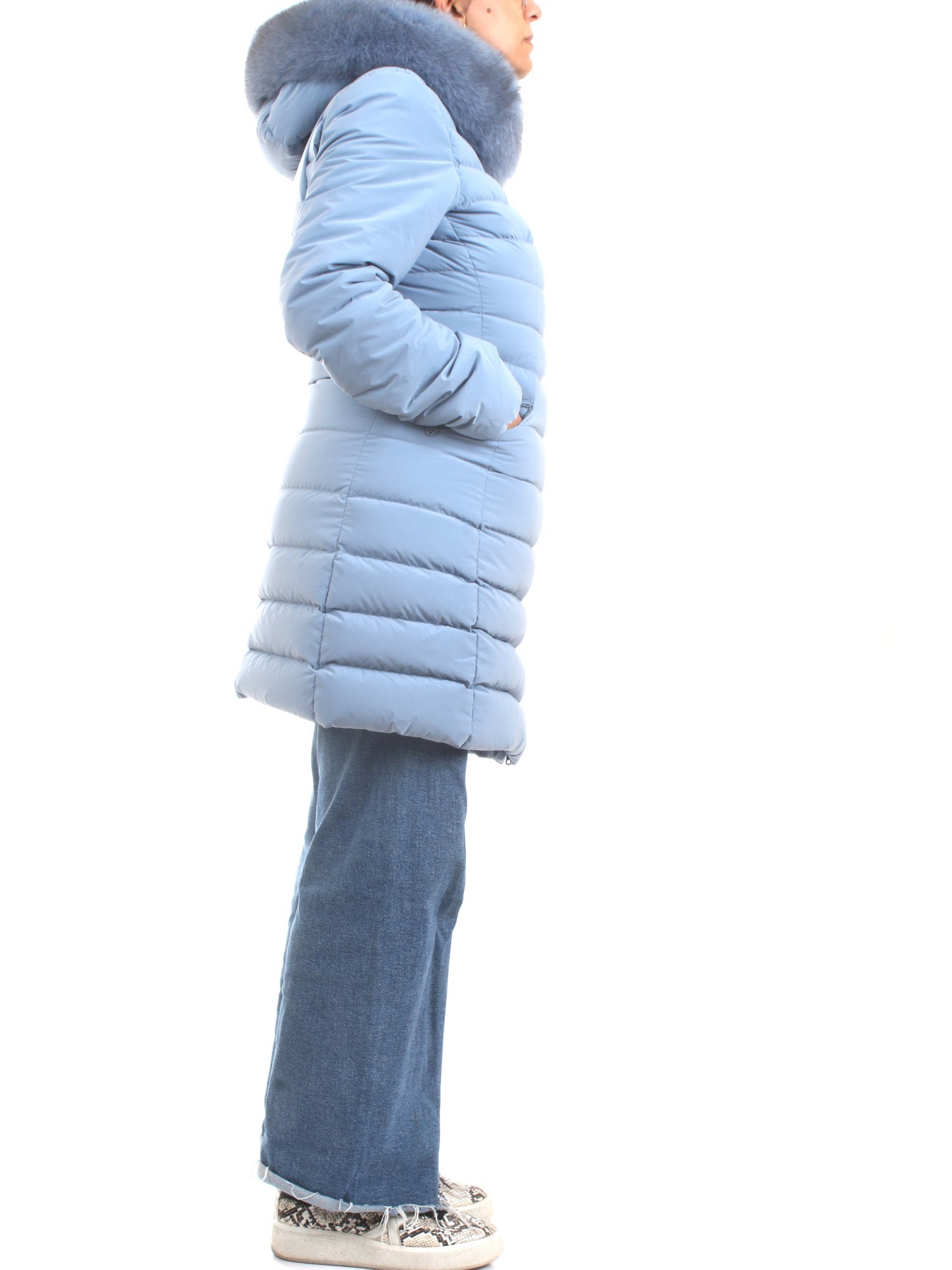 PEUTEREY PED3657 Light blue Clothing Woman Duvet PEUTEREY PED3657 Light blue Clothing Woman Duvet