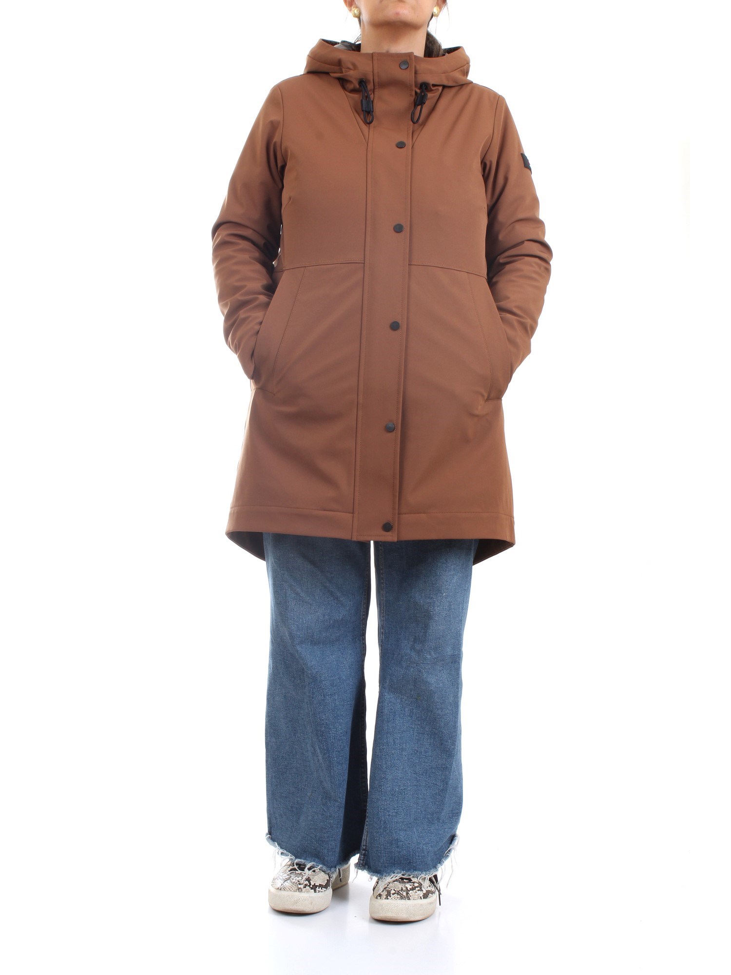 PEUTEREY PED4027 Brown Clothing Woman Duvet PEUTEREY PED4027 Brown Clothing Woman Duvet