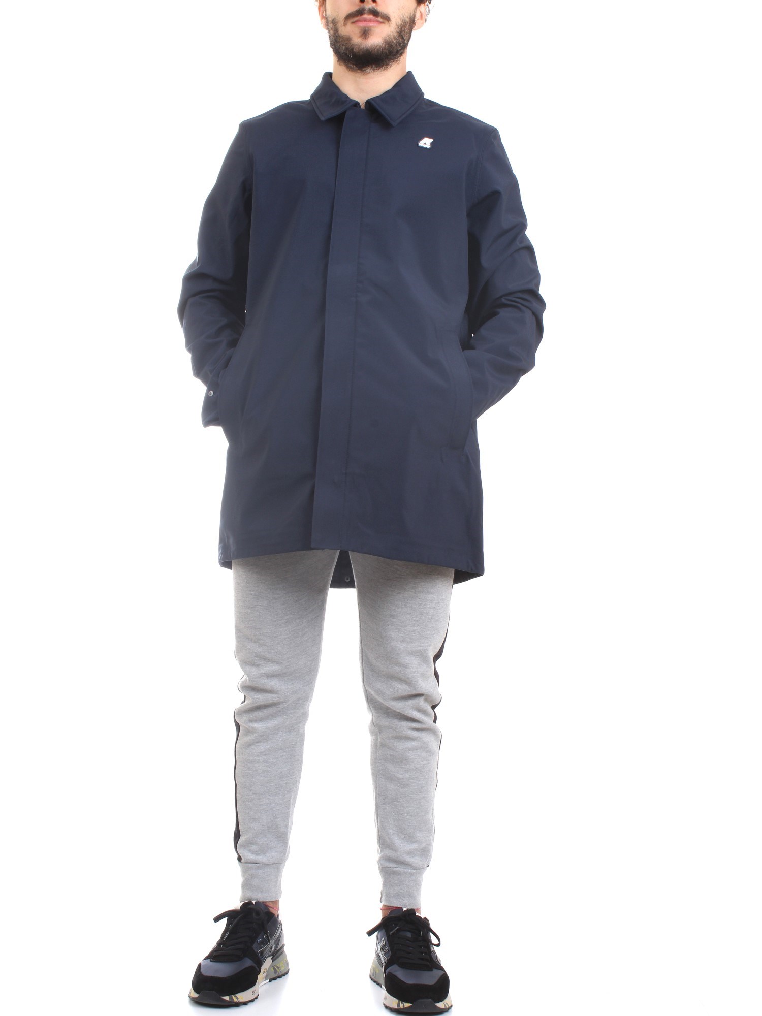 K-WAY k5112vw Blue Clothing Man PARKA K-WAY k5112vw Blue Clothing Man PARKA