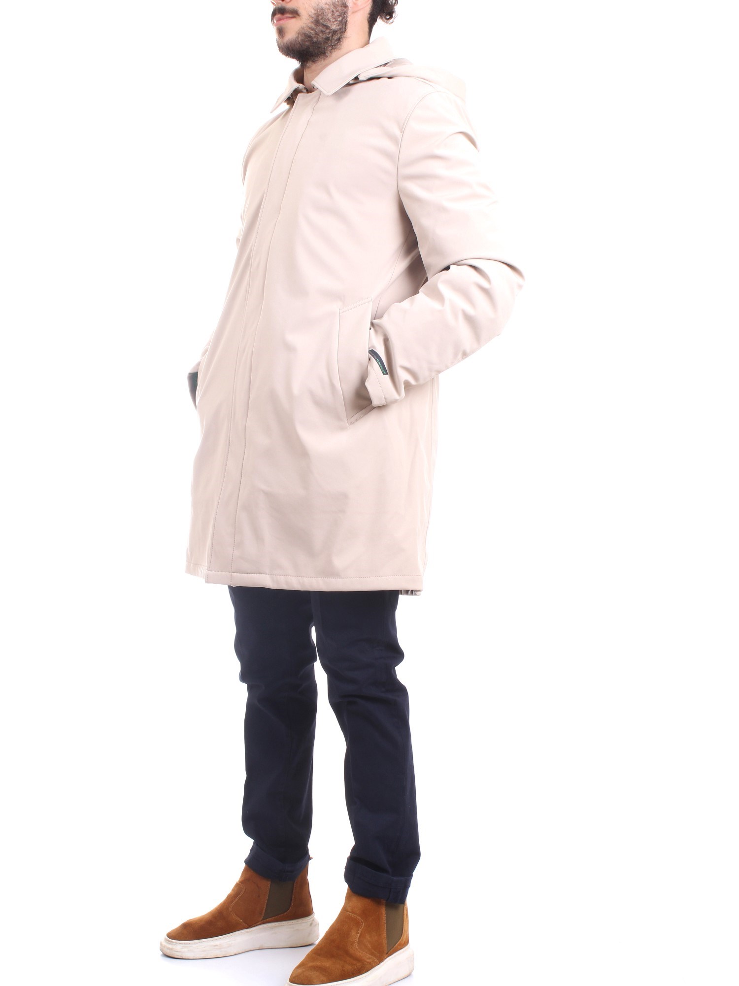 MANUEL RITZ 3332H8400 Beige Clothing Man Overcoat MANUEL RITZ 3332H8400 Beige Clothing Man Overcoat