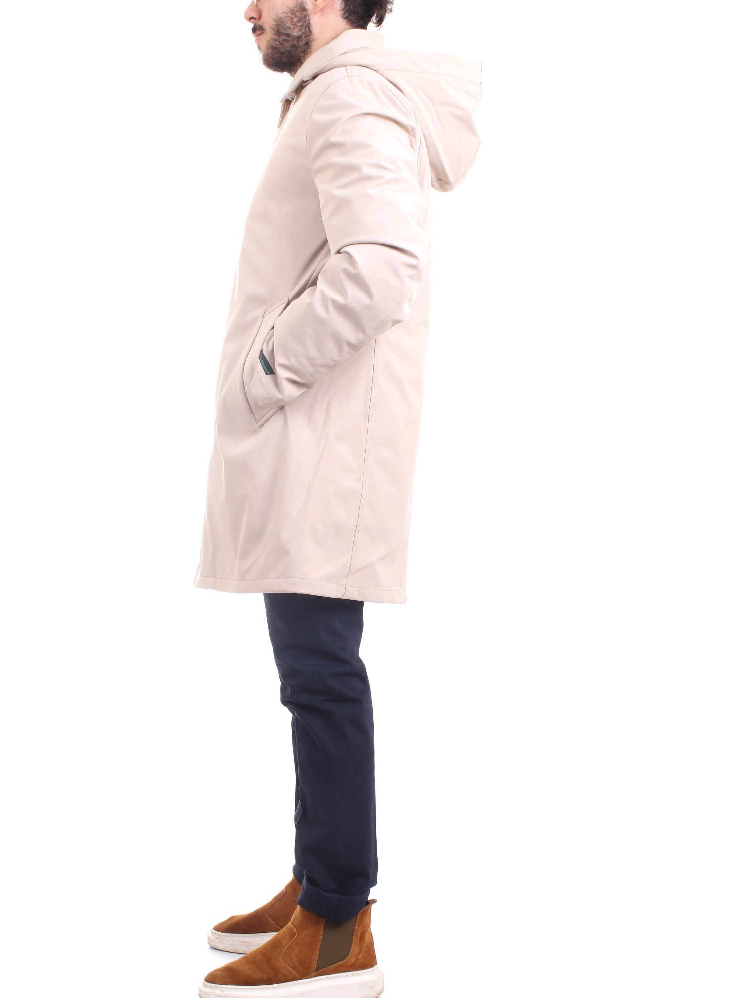 MANUEL RITZ 3332H8400 Beige Clothing Man Overcoat MANUEL RITZ 3332H8400 Beige Clothing Man Overcoat