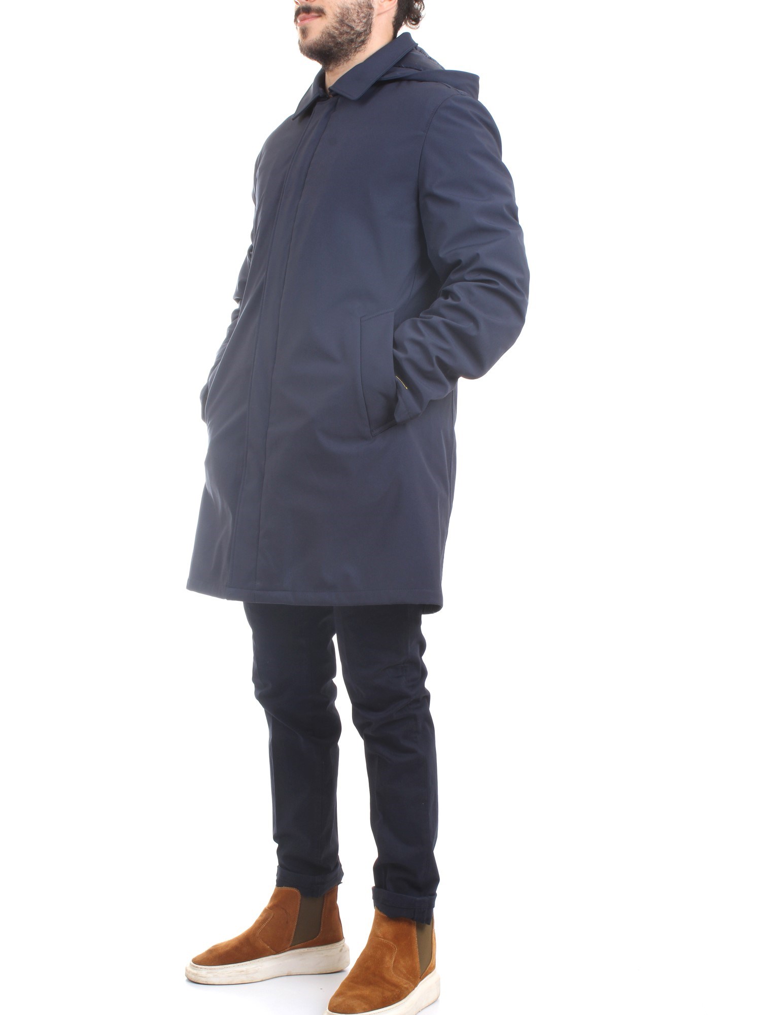 MANUEL RITZ GBDA2001 Blue Clothing Man Overcoat MANUEL RITZ GBDA2001 Blue Clothing Man Overcoat