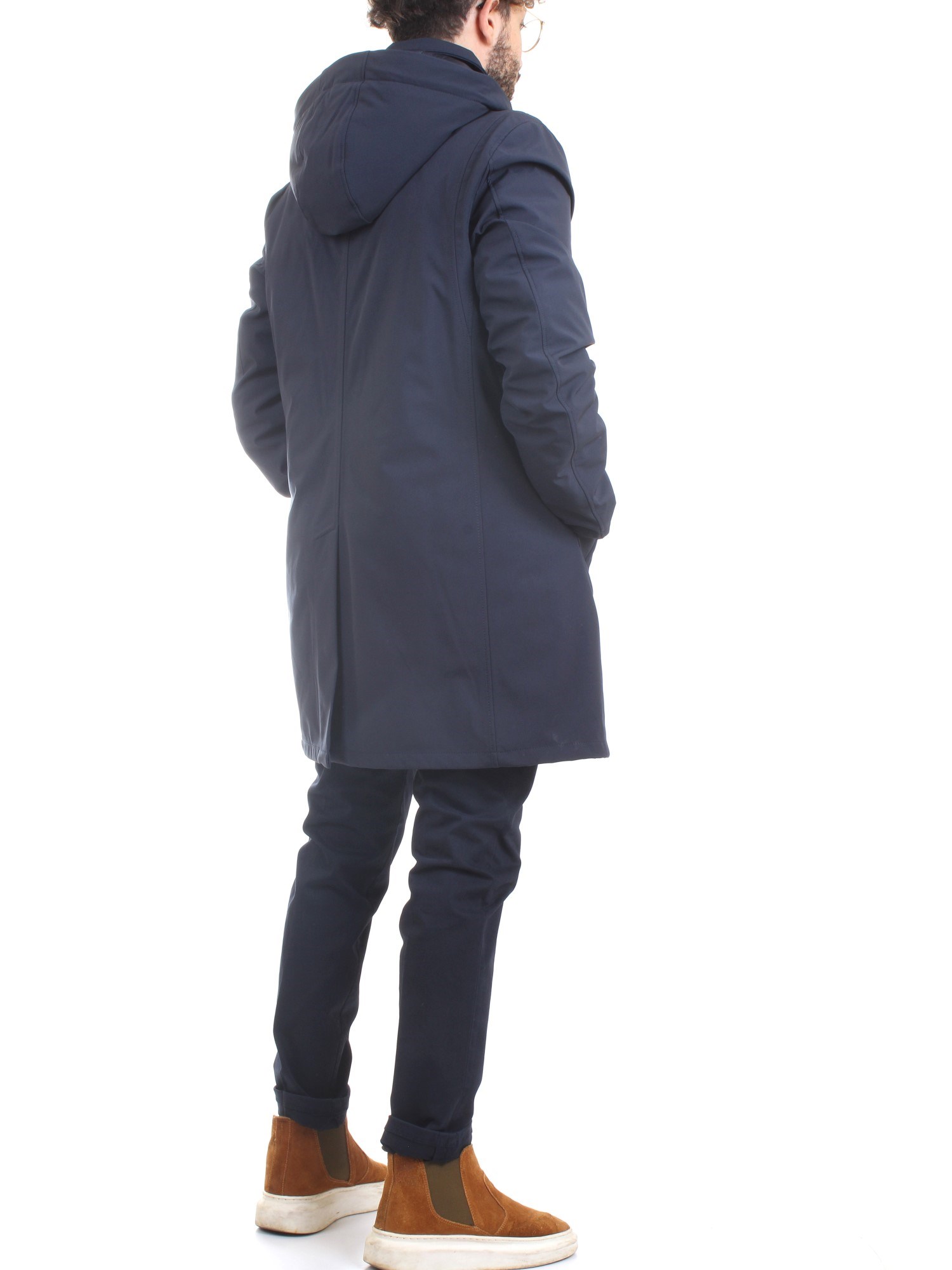 MANUEL RITZ GBDA2001 Blue Clothing Man Overcoat MANUEL RITZ GBDA2001 Blue Clothing Man Overcoat