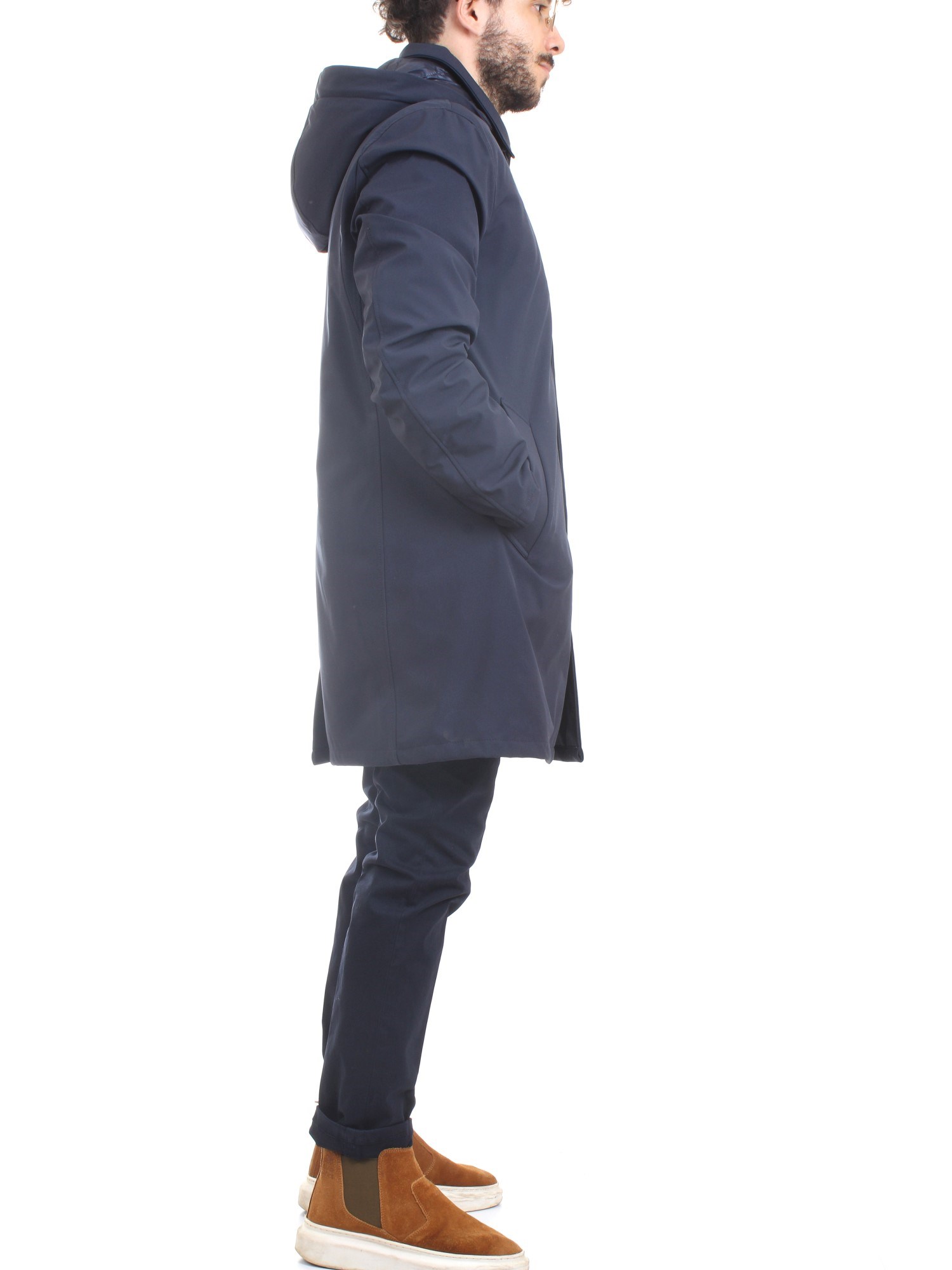 MANUEL RITZ GBDA2001 Blue Clothing Man Overcoat MANUEL RITZ GBDA2001 Blue Clothing Man Overcoat