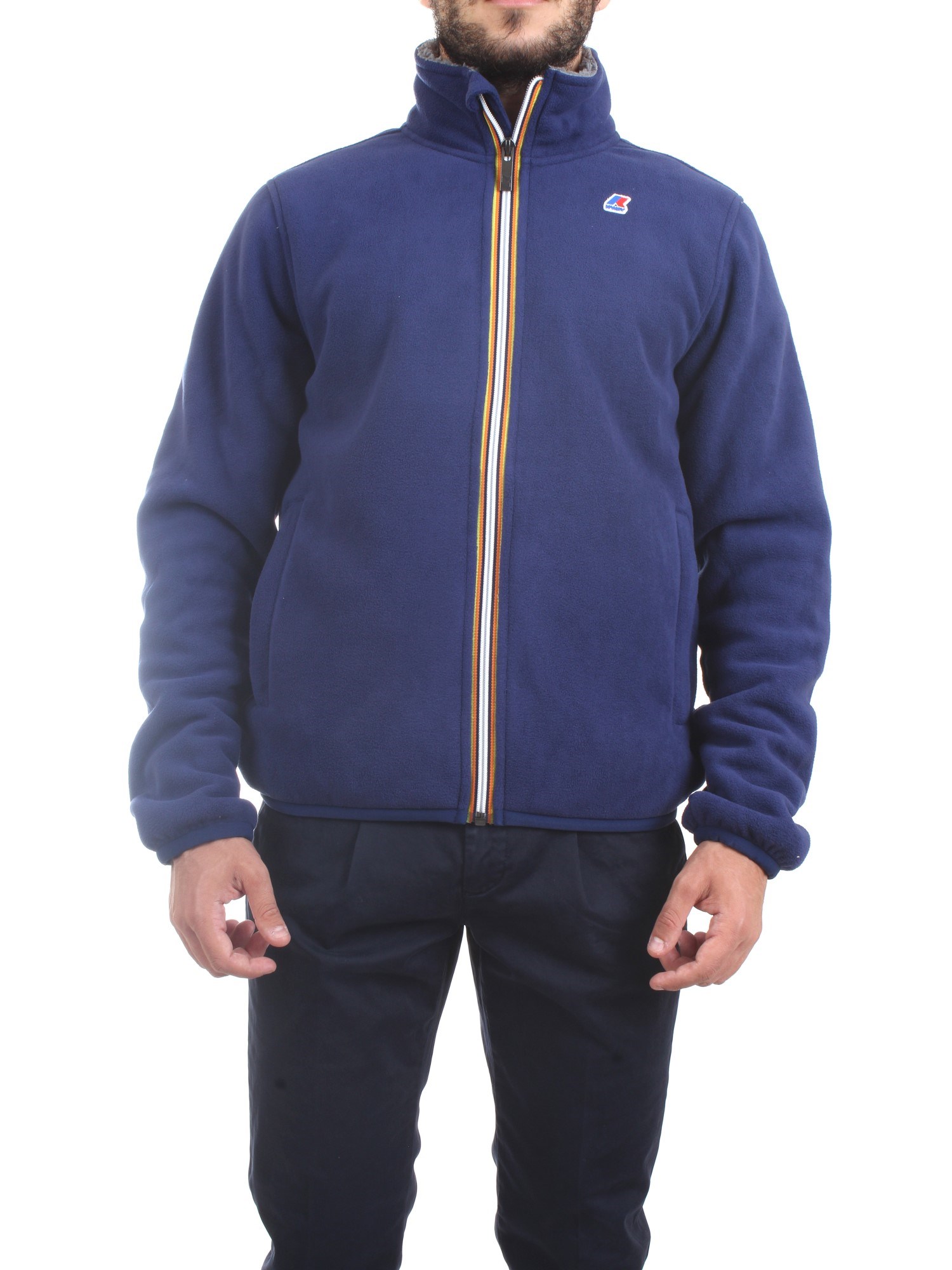 K-WAY K21181W Medium blue Clothing Man Sweater K-WAY K21181W Medium blue Clothing Man Sweater