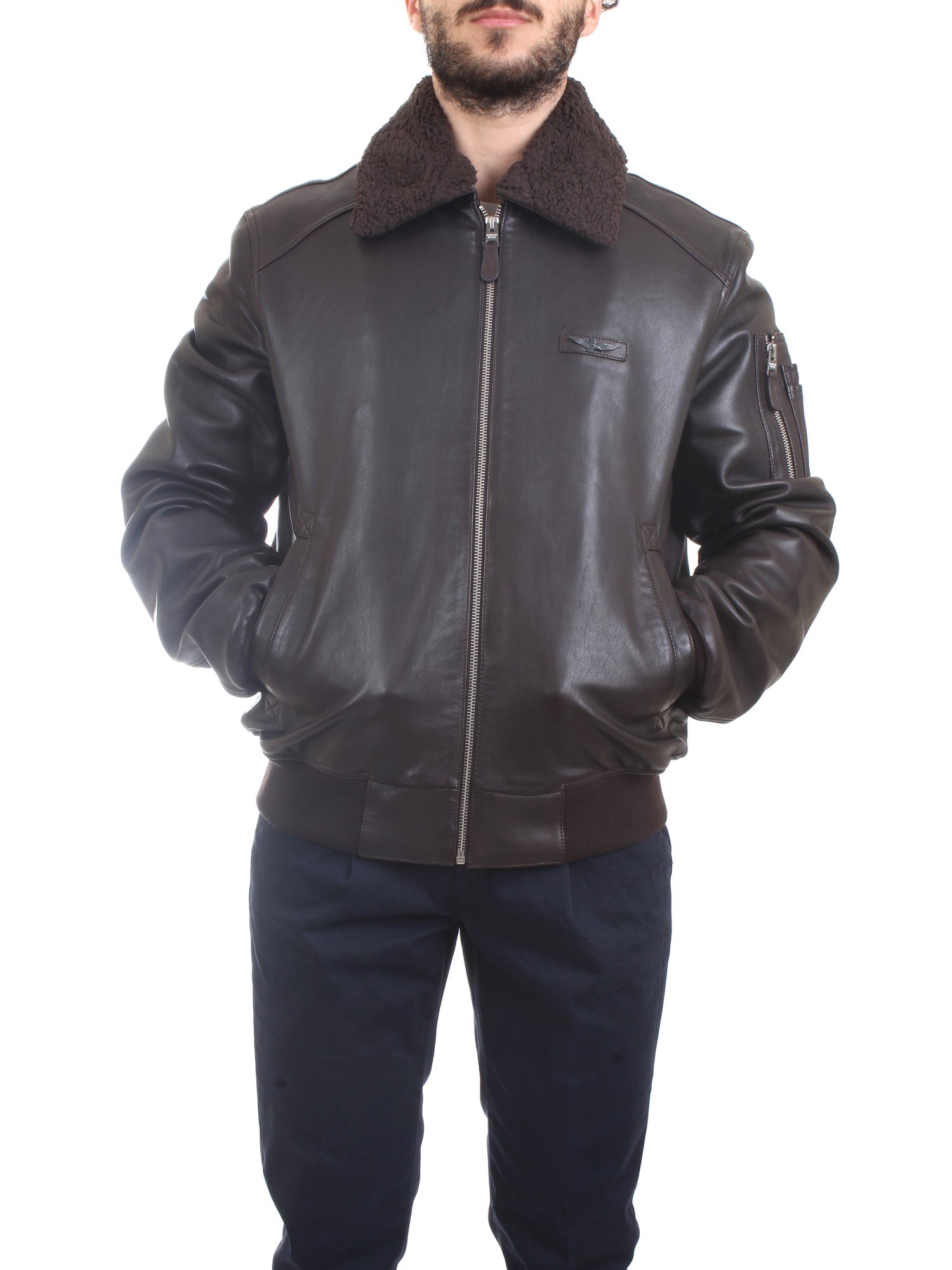 AERONAUTICA MILITARE 222PN927PL161 Leather Clothing Man Jacket AERONAUTICA MILITARE 222PN927PL161 Leather Clothing Man Jacket
