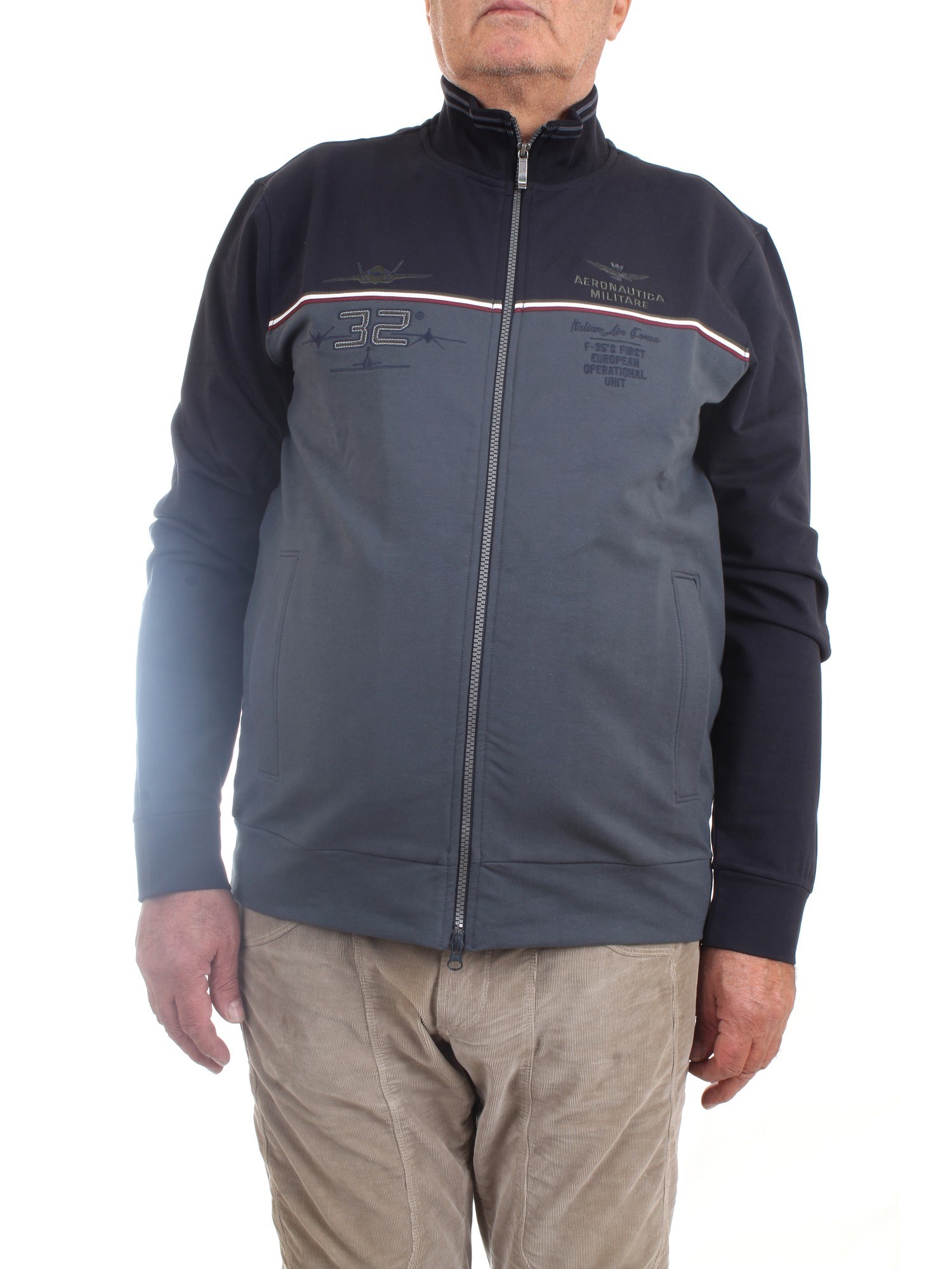 AERONAUTICA MILITARE 222FE1725F481 Grey Clothing Man Sweater AERONAUTICA MILITARE 222FE1725F481 Grey Clothing Man Sweater