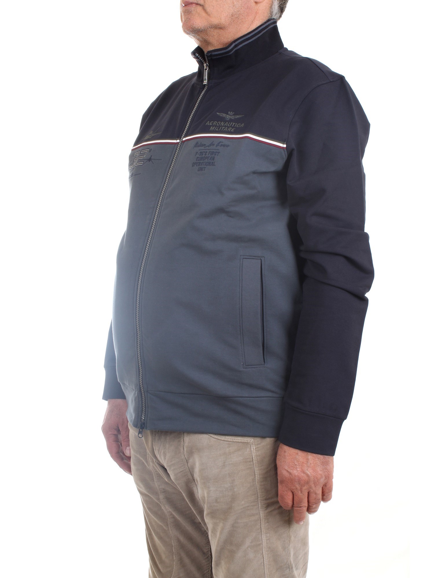 AERONAUTICA MILITARE 222FE1725F481 Grey Clothing Man Sweater AERONAUTICA MILITARE 222FE1725F481 Grey Clothing Man Sweater