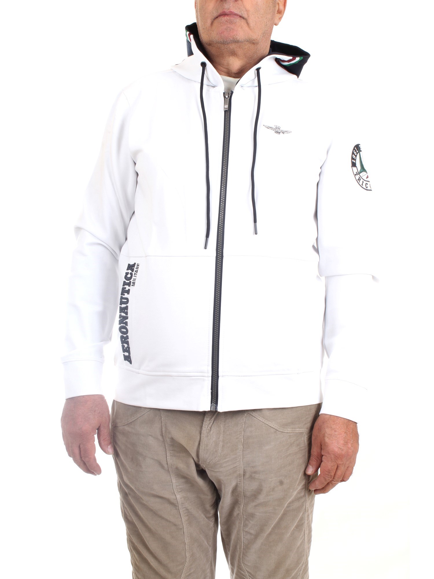 AERONAUTICA MILITARE 222FE1742F475 White Clothing Man Sweater AERONAUTICA MILITARE 222FE1742F475 White Clothing Man Sweater