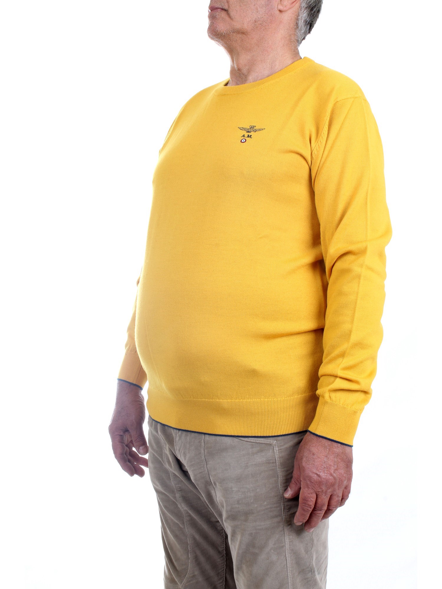 AERONAUTICA MILITARE 222MA1388L415 Yellow Clothing Man Pullover AERONAUTICA MILITARE 222MA1388L415 Yellow Clothing Man Pullover