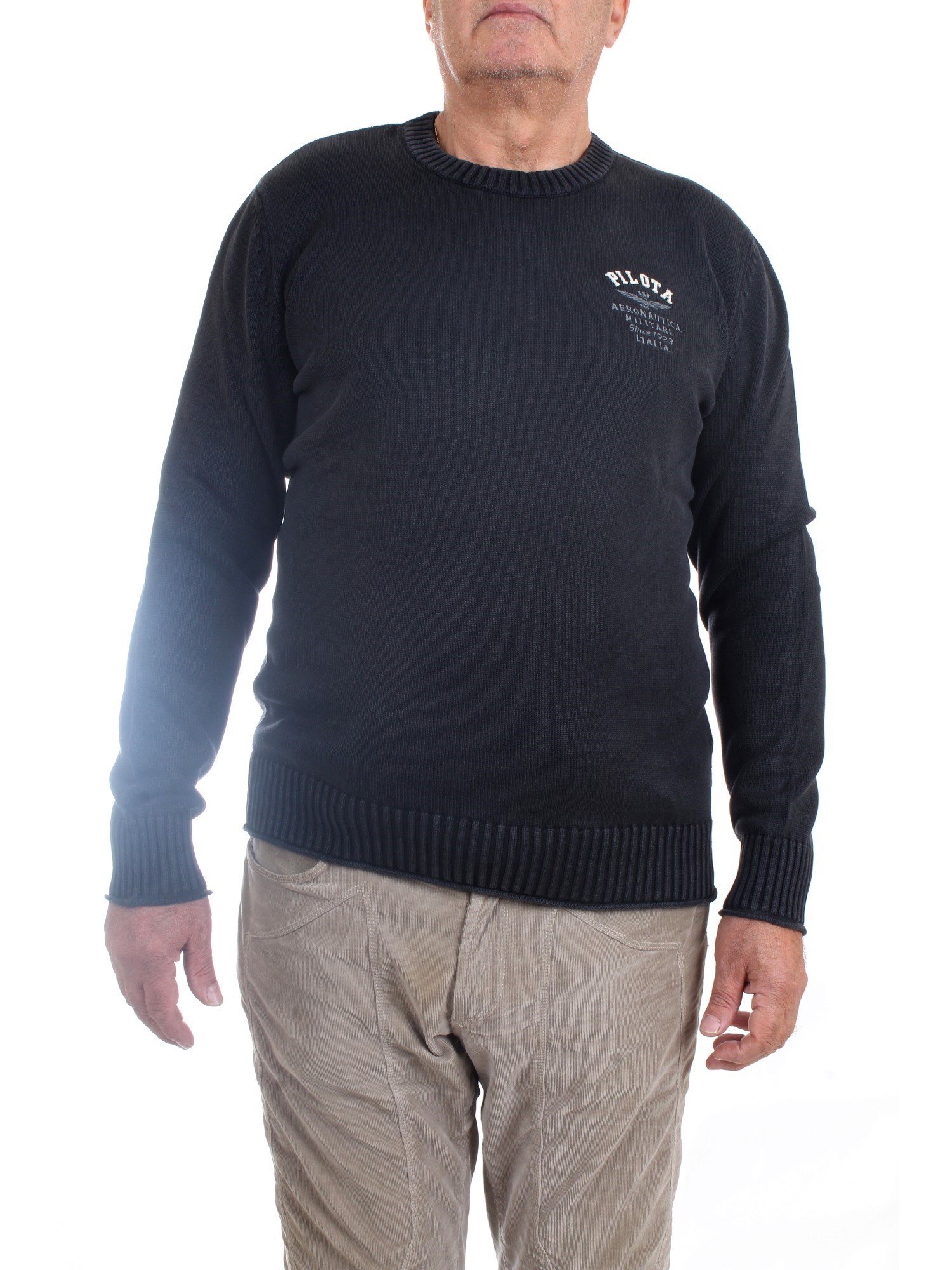 AERONAUTICA MILITARE 222MA1409L474 Black Clothing Man Pullover AERONAUTICA MILITARE 222MA1409L474 Black Clothing Man Pullover