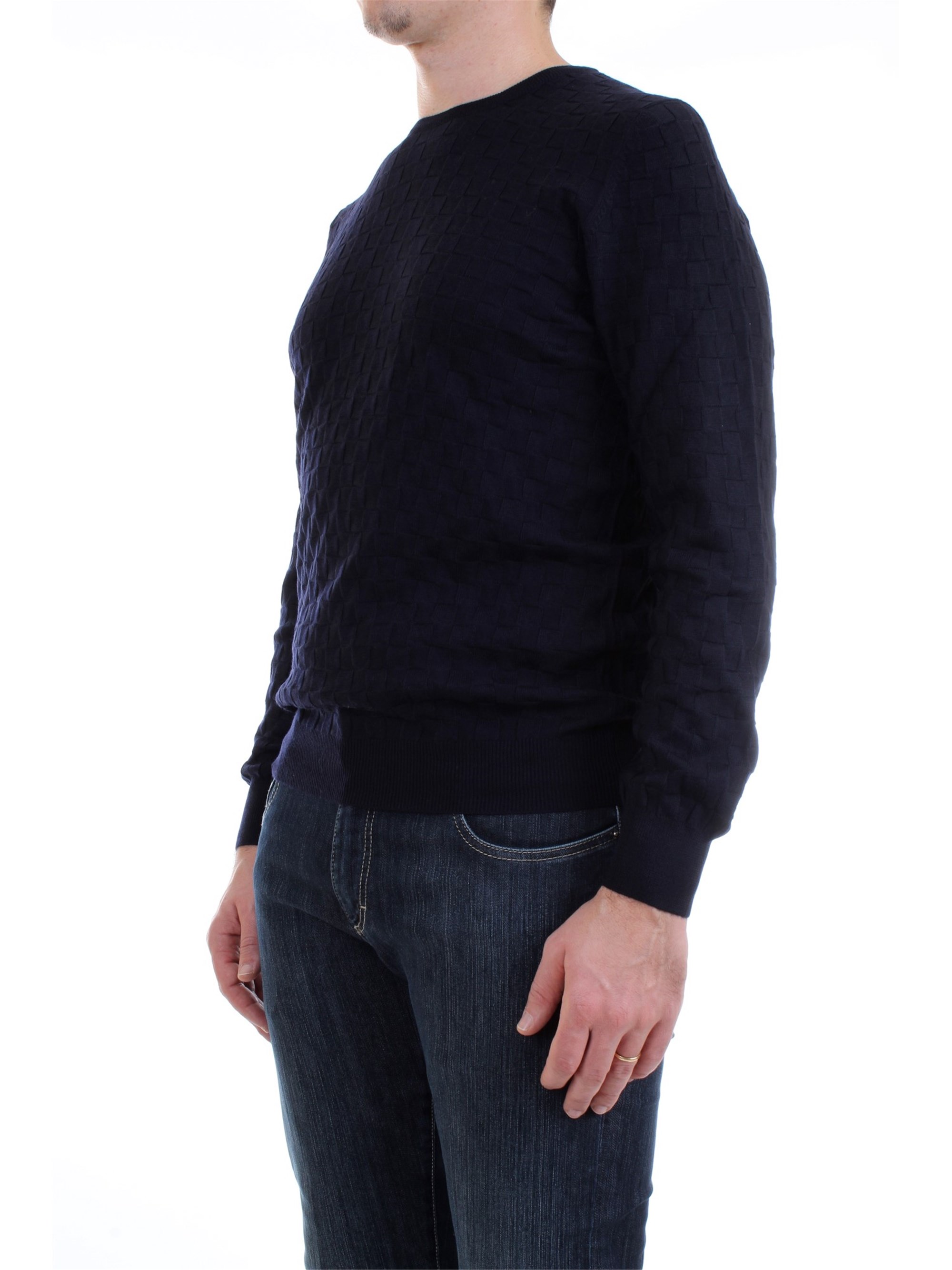 Gran Sasso 57167/14218 Blue Clothing Man Pullover Gran Sasso 57167/14218 Blue Clothing Man Pullover