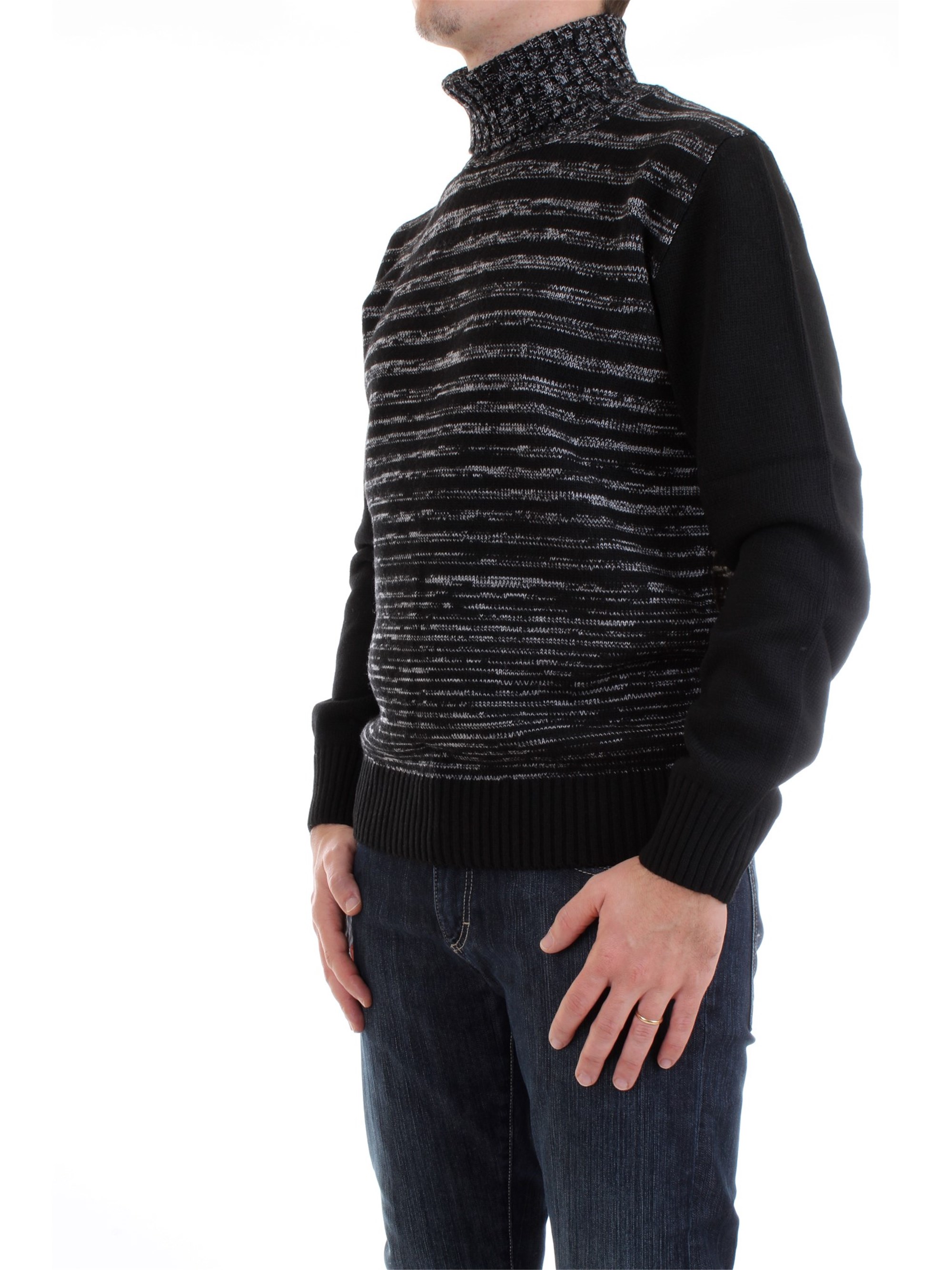 Umberto Vallati 8225 7260 Black Clothing Man Pullover Umberto Vallati 8225 7260 Black Clothing Man Pullover