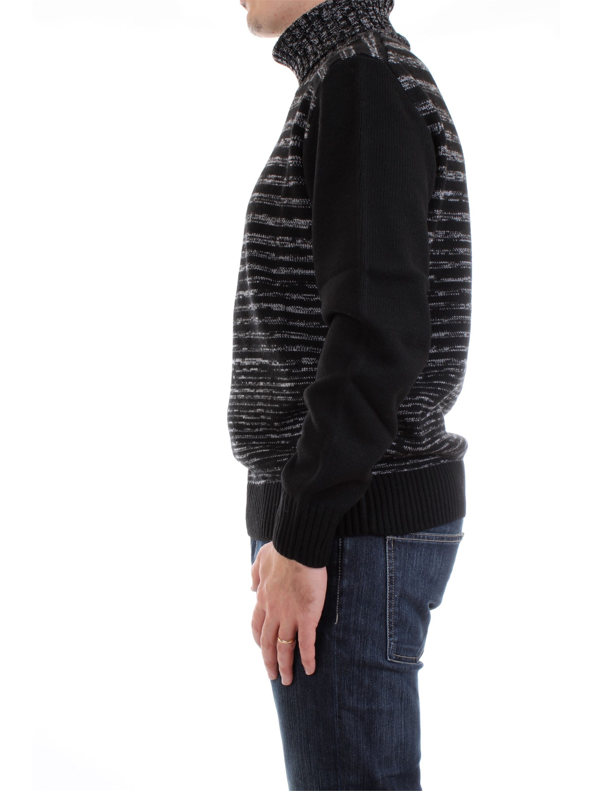 Umberto Vallati 8225 7260 Black Clothing Man Pullover Umberto Vallati 8225 7260 Black Clothing Man Pullover