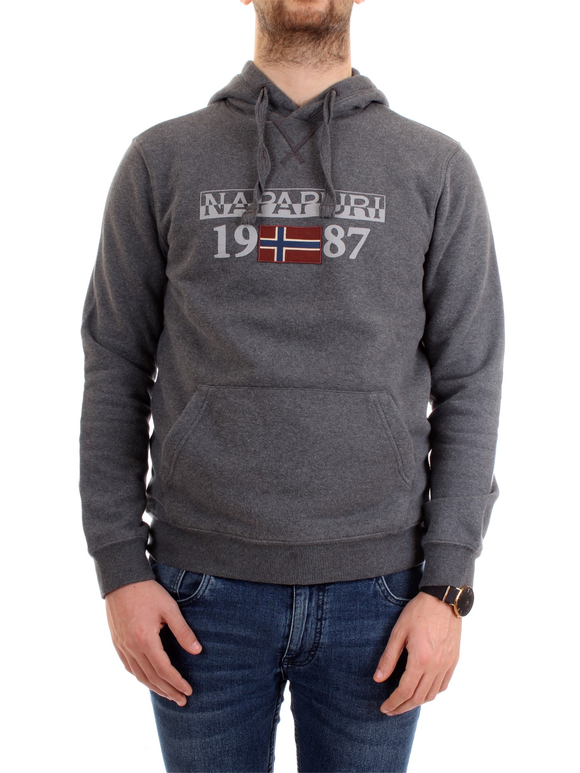 NAPAPIJRI NOYHWF Grey Clothing Man Sweater NAPAPIJRI NOYHWF Grey Clothing Man Sweater