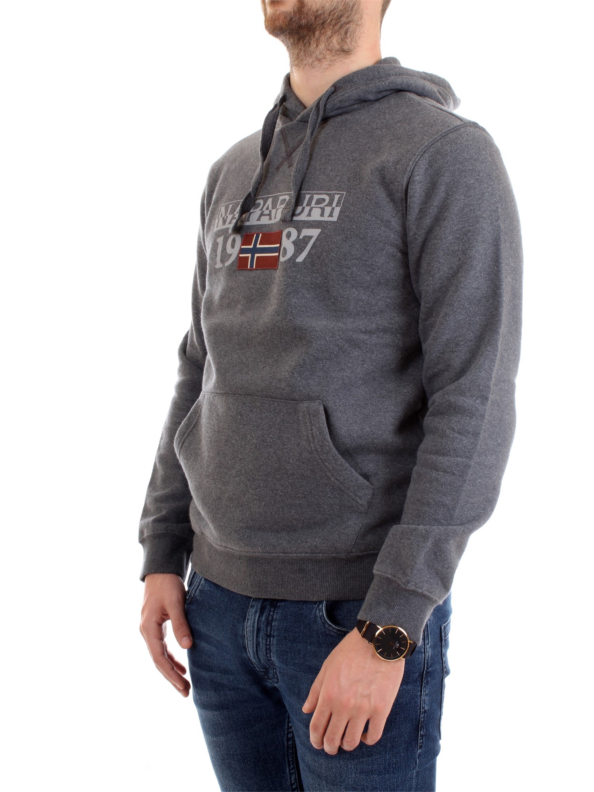 NAPAPIJRI NOYHWF Grey Clothing Man Sweater NAPAPIJRI NOYHWF Grey Clothing Man Sweater