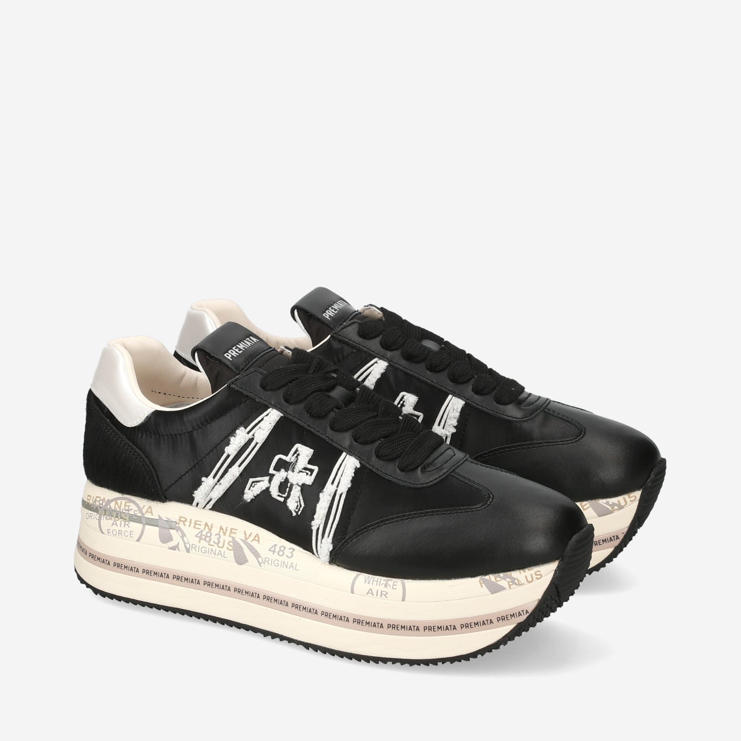 PREMIATA 6953 Nero Scarpe Donna Sneakers PREMIATA 6953 Nero Scarpe Donna Sneakers