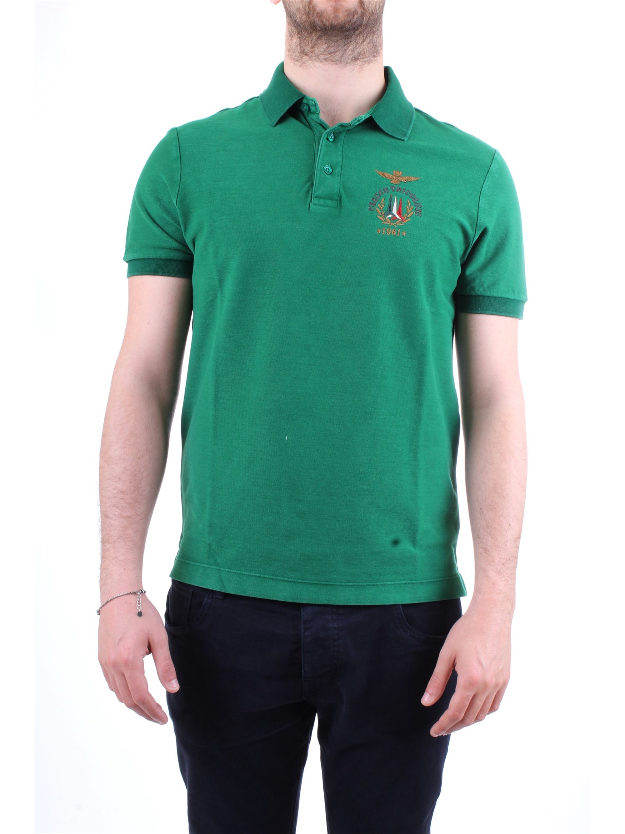 AERONAUTICA MILITARE 191PO1307P144 Green Clothing Man Polo shirt AERONAUTICA MILITARE 191PO1307P144 Green Clothing Man Polo shirt