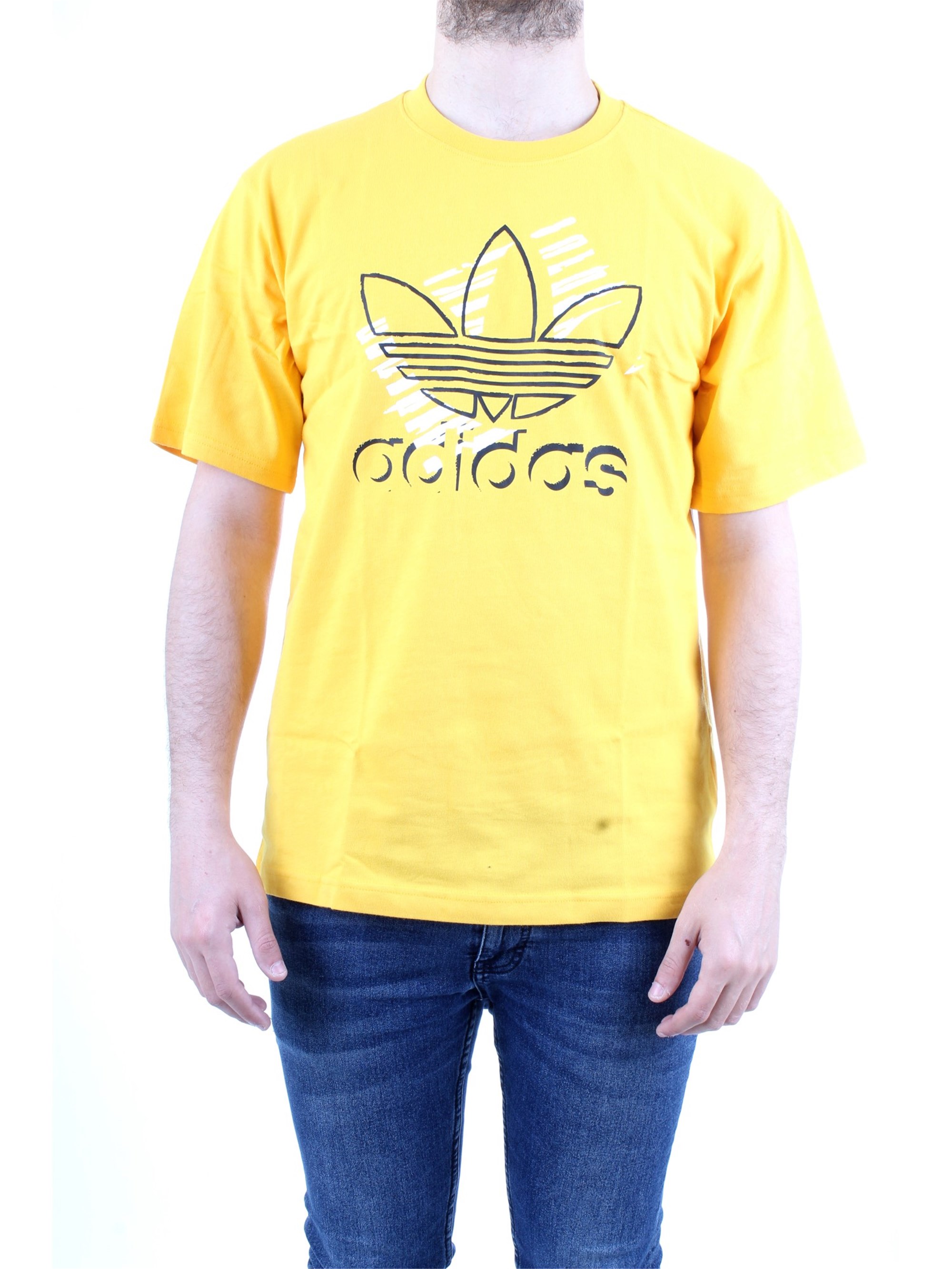 ADIDAS ORIGINALS DV32 Yellow Clothing Man T-Shirt/Polo ADIDAS ORIGINALS DV32 Yellow Clothing Man T-Shirt/Polo