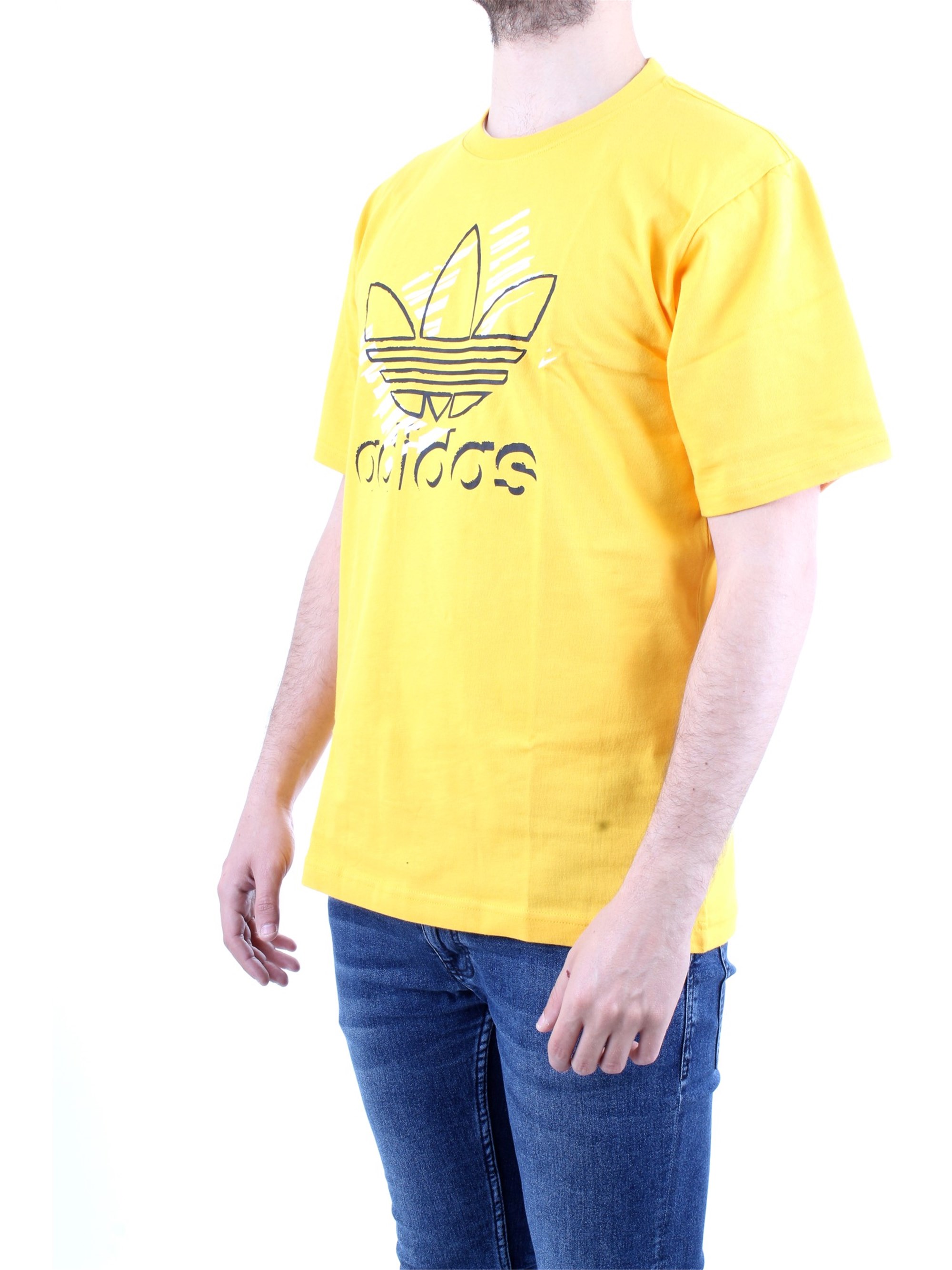 ADIDAS ORIGINALS DV32 Yellow Clothing Man T-Shirt/Polo ADIDAS ORIGINALS DV32 Yellow Clothing Man T-Shirt/Polo