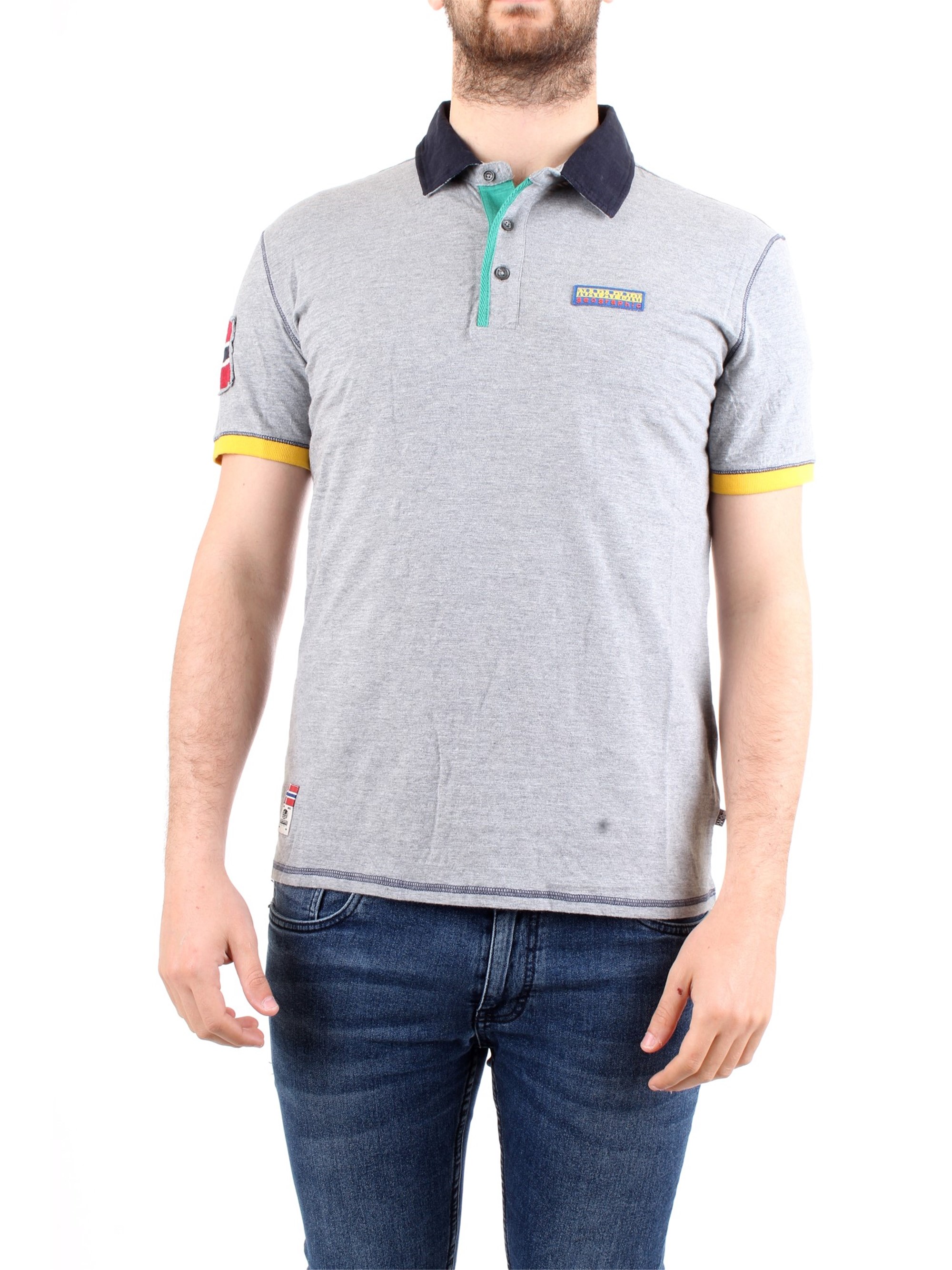 NAPAPIJRI N0YIG1 Grey Clothing Man Polo shirt NAPAPIJRI N0YIG1 Grey Clothing Man Polo shirt