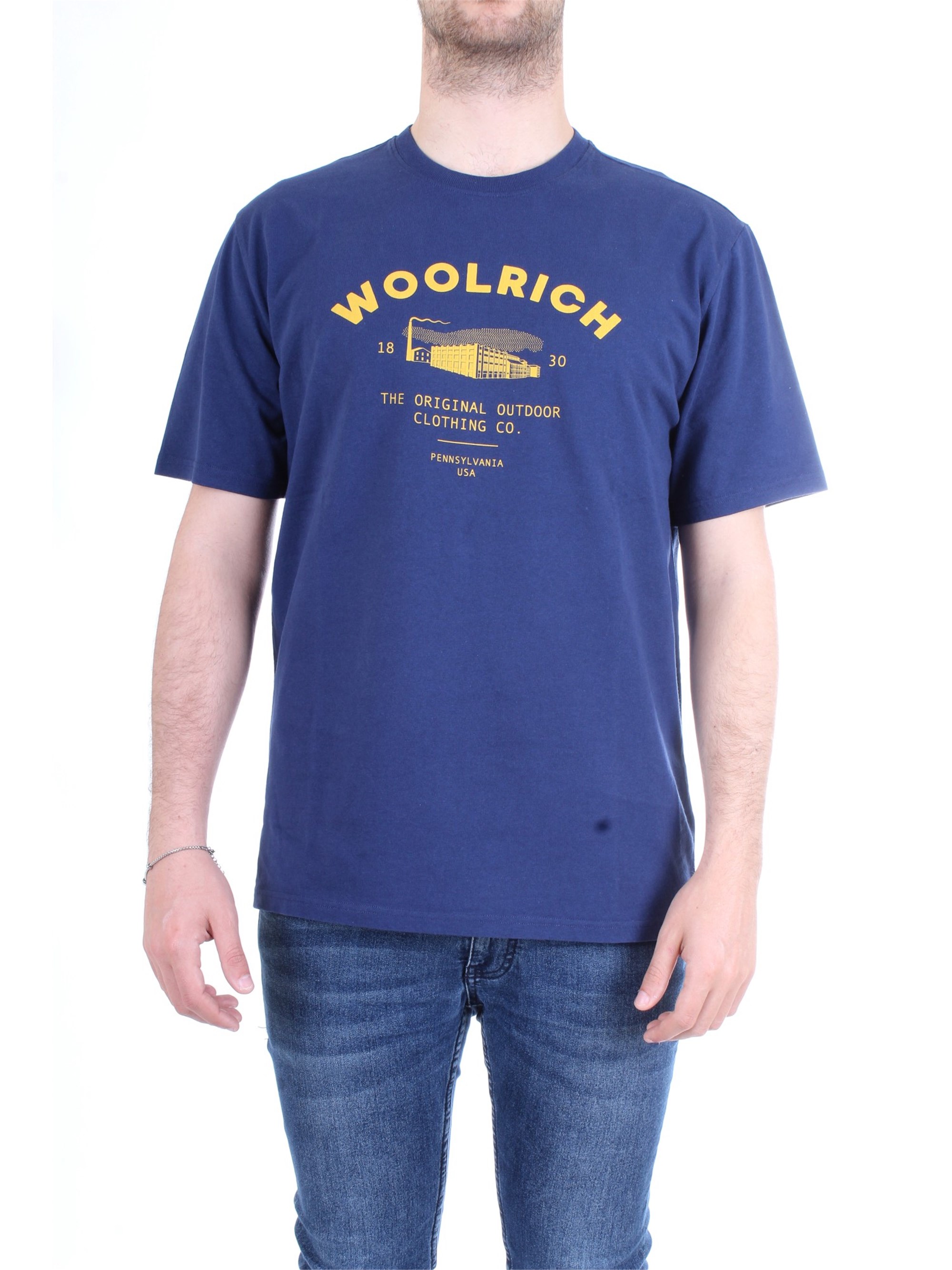 WOOLRICH WOTEE1158 Blue Clothing Man T-Shirt/Polo WOOLRICH WOTEE1158 Blue Clothing Man T-Shirt/Polo