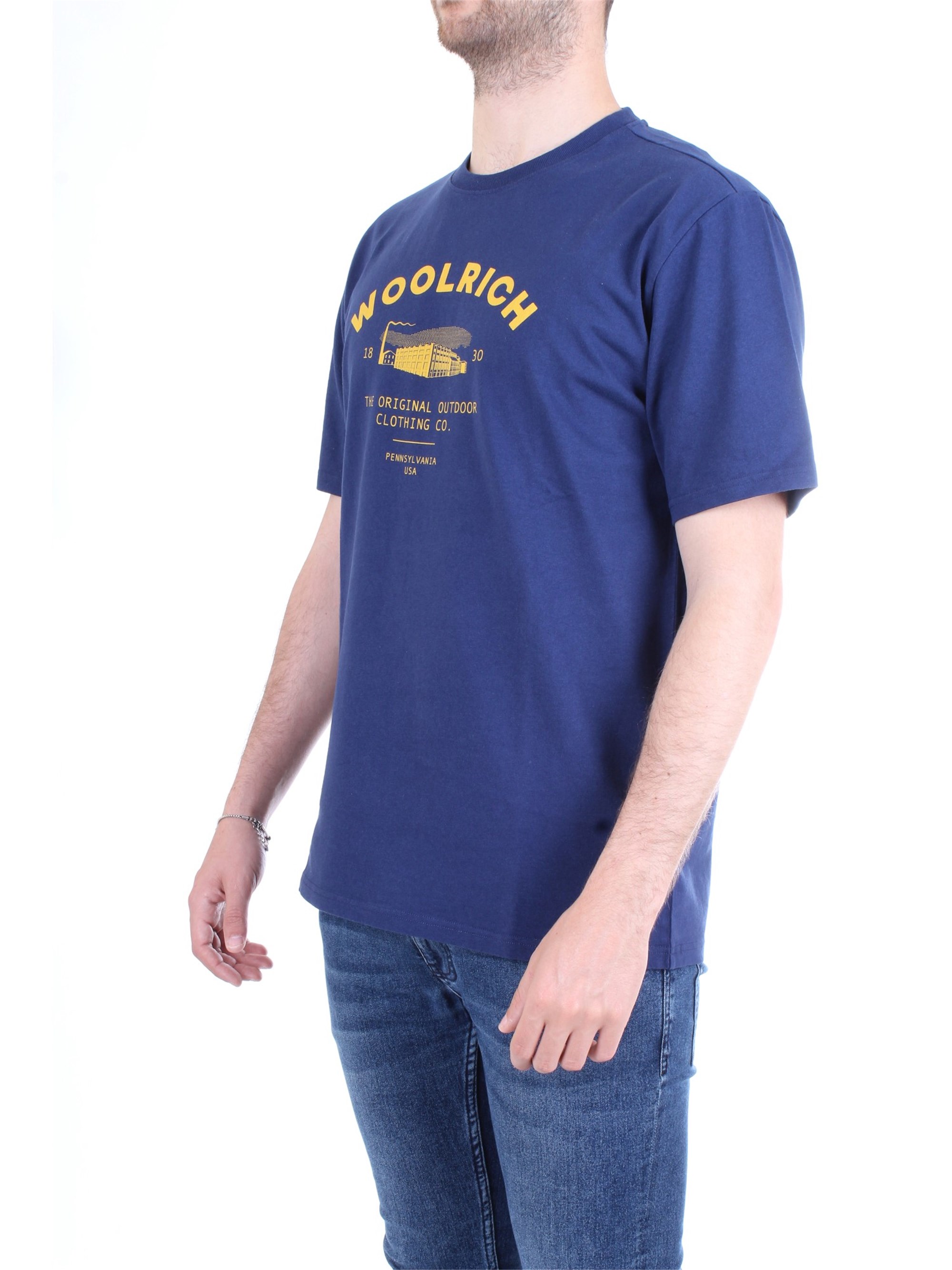 WOOLRICH WOTEE1158 Blue Clothing Man T-Shirt/Polo WOOLRICH WOTEE1158 Blue Clothing Man T-Shirt/Polo
