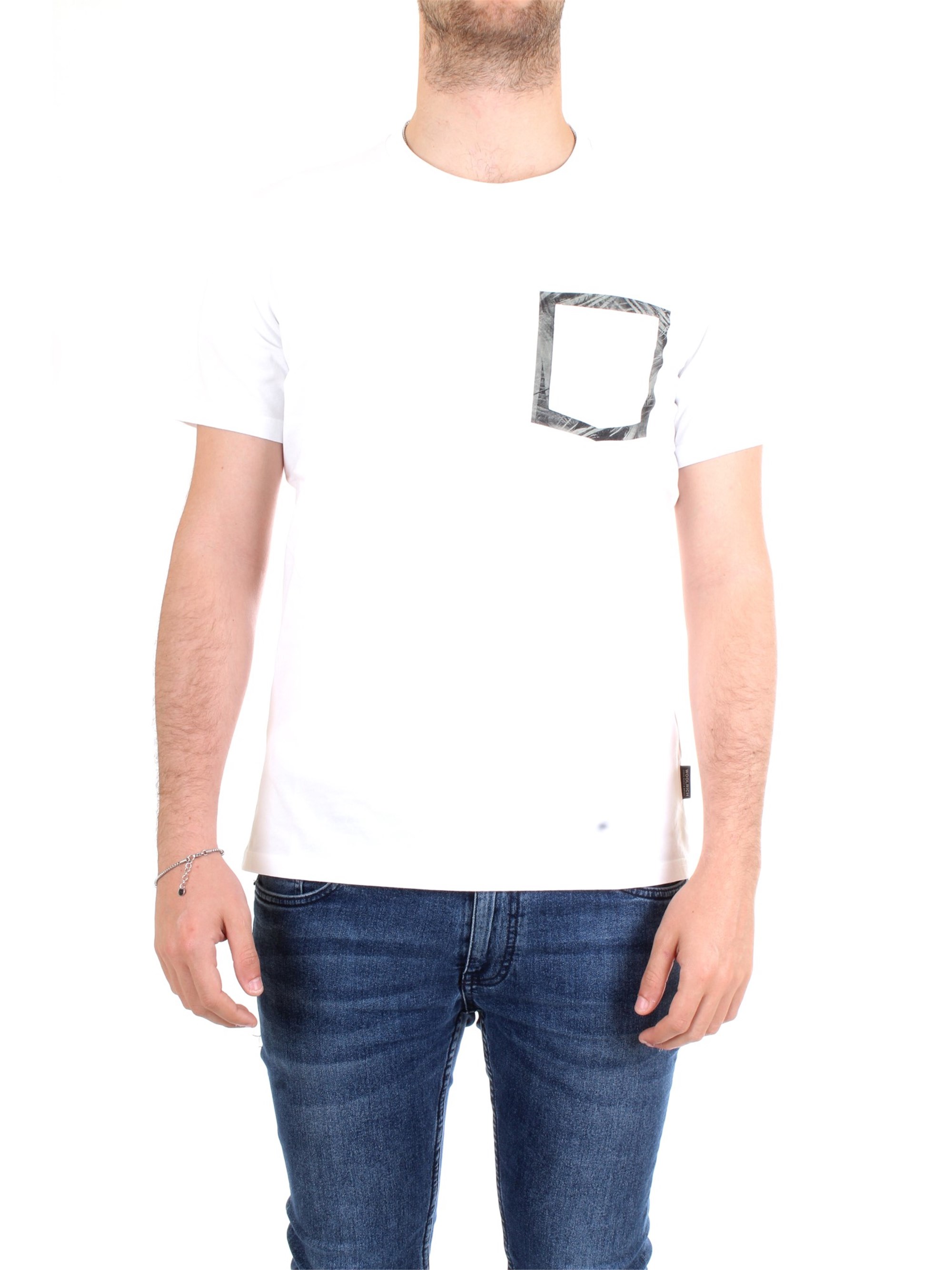 WOOLRICH WOTEE1153 White Clothing Man T-Shirt/Polo WOOLRICH WOTEE1153 White Clothing Man T-Shirt/Polo