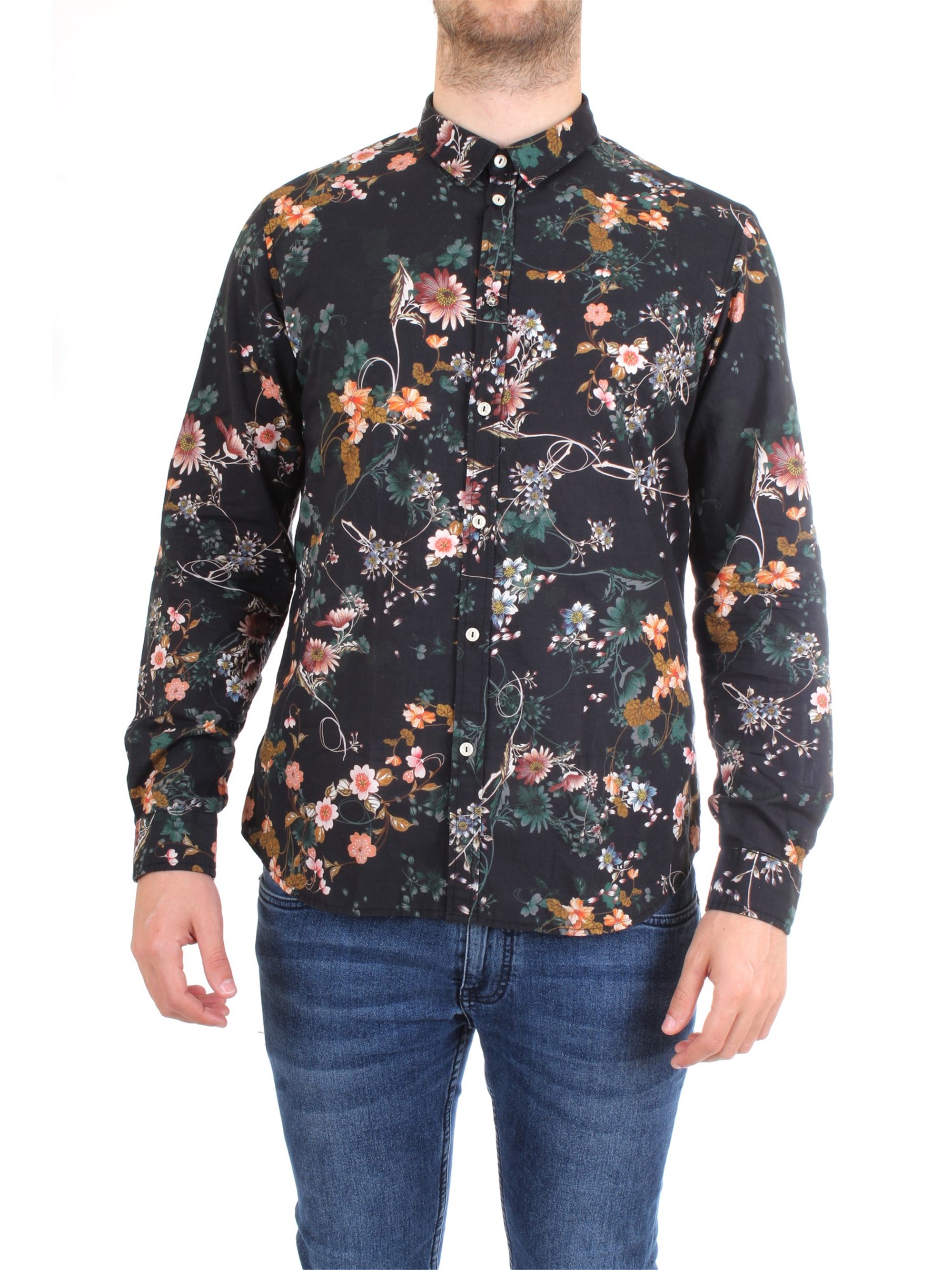 Officina36 0374206871 Black Clothing Man Shirt Officina36 0374206871 Black Clothing Man Shirt
