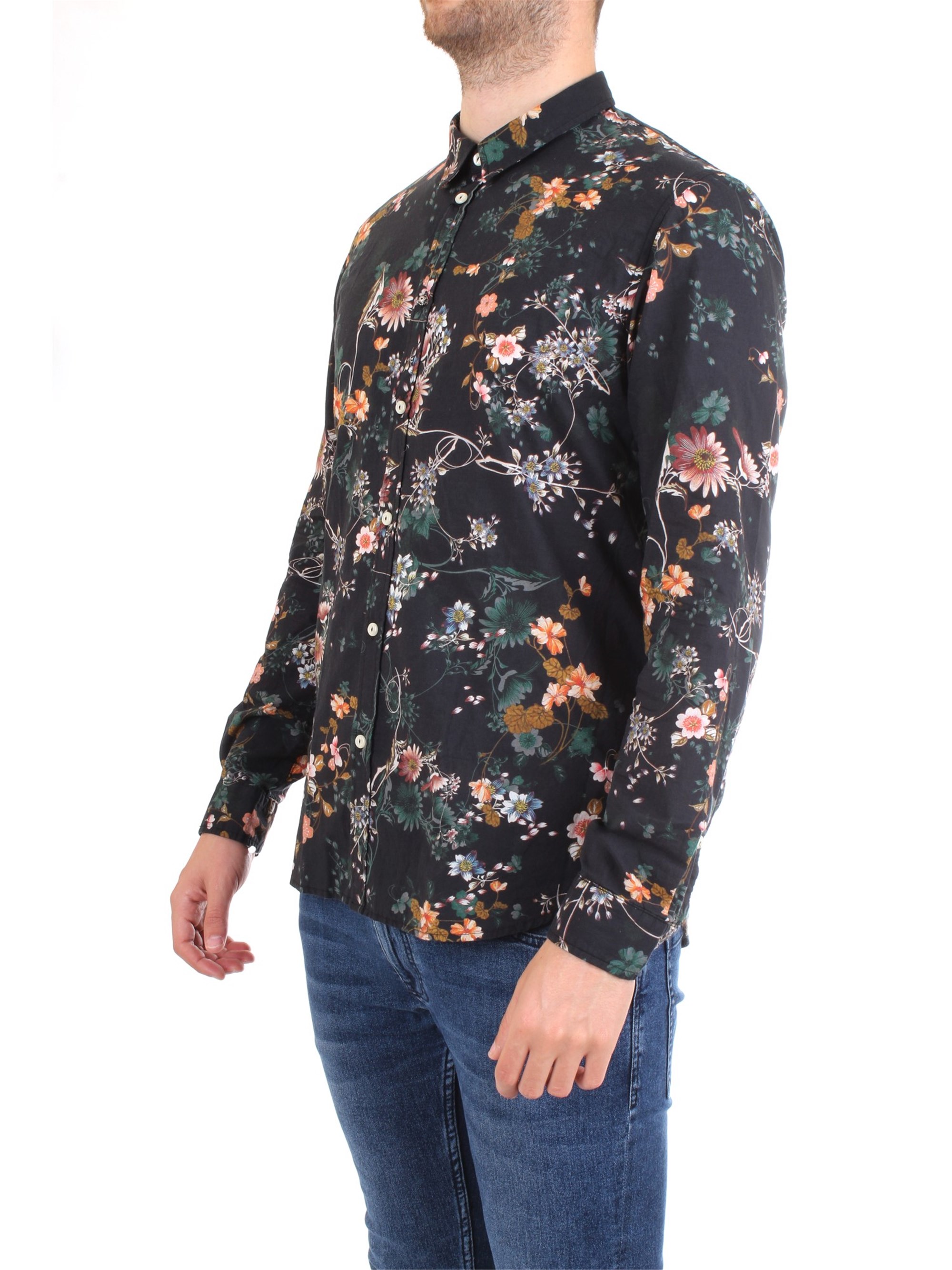 Officina36 0374206871 Black Clothing Man Shirt Officina36 0374206871 Black Clothing Man Shirt