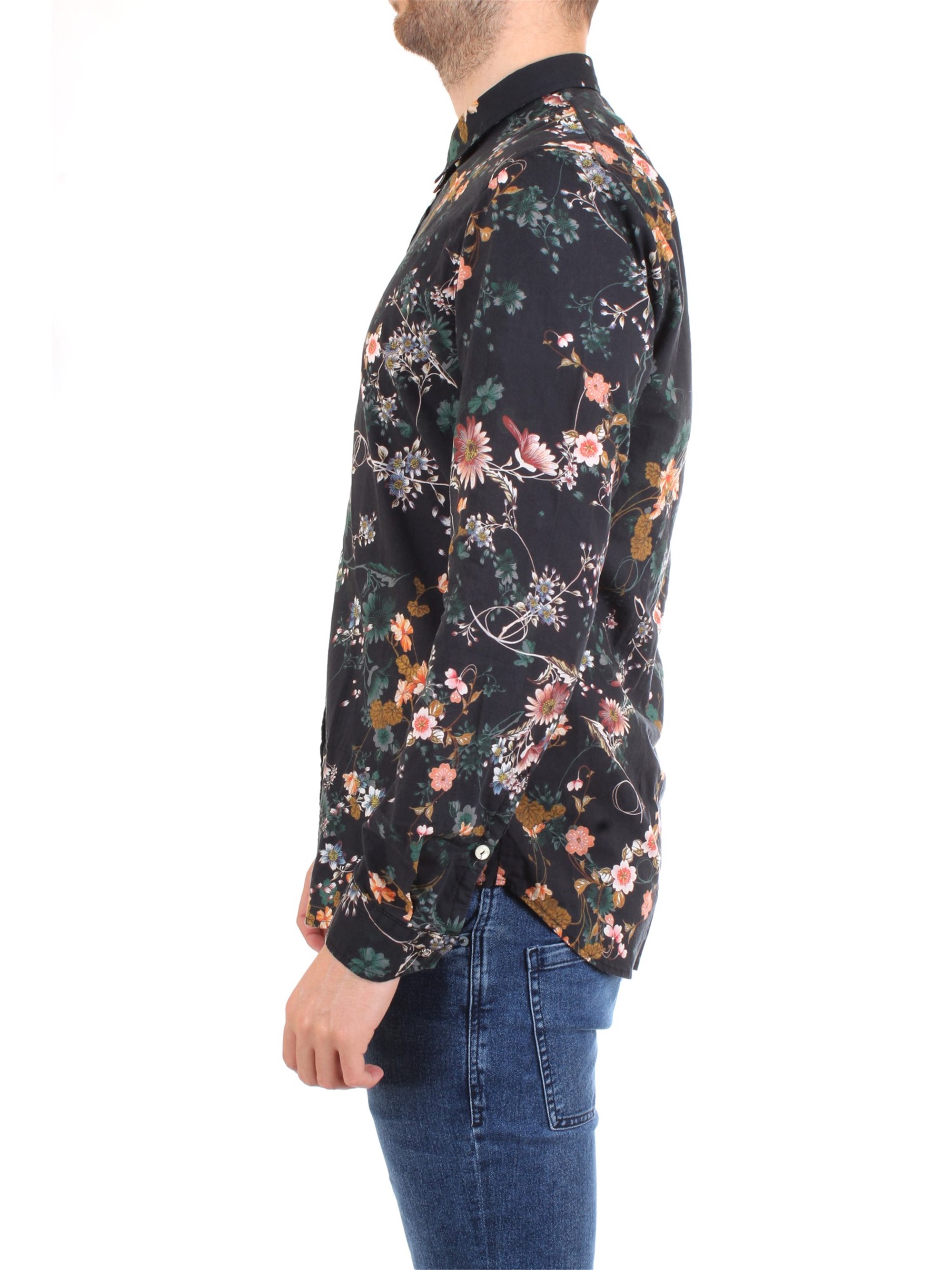 Officina36 0374206871 Black Clothing Man Shirt Officina36 0374206871 Black Clothing Man Shirt