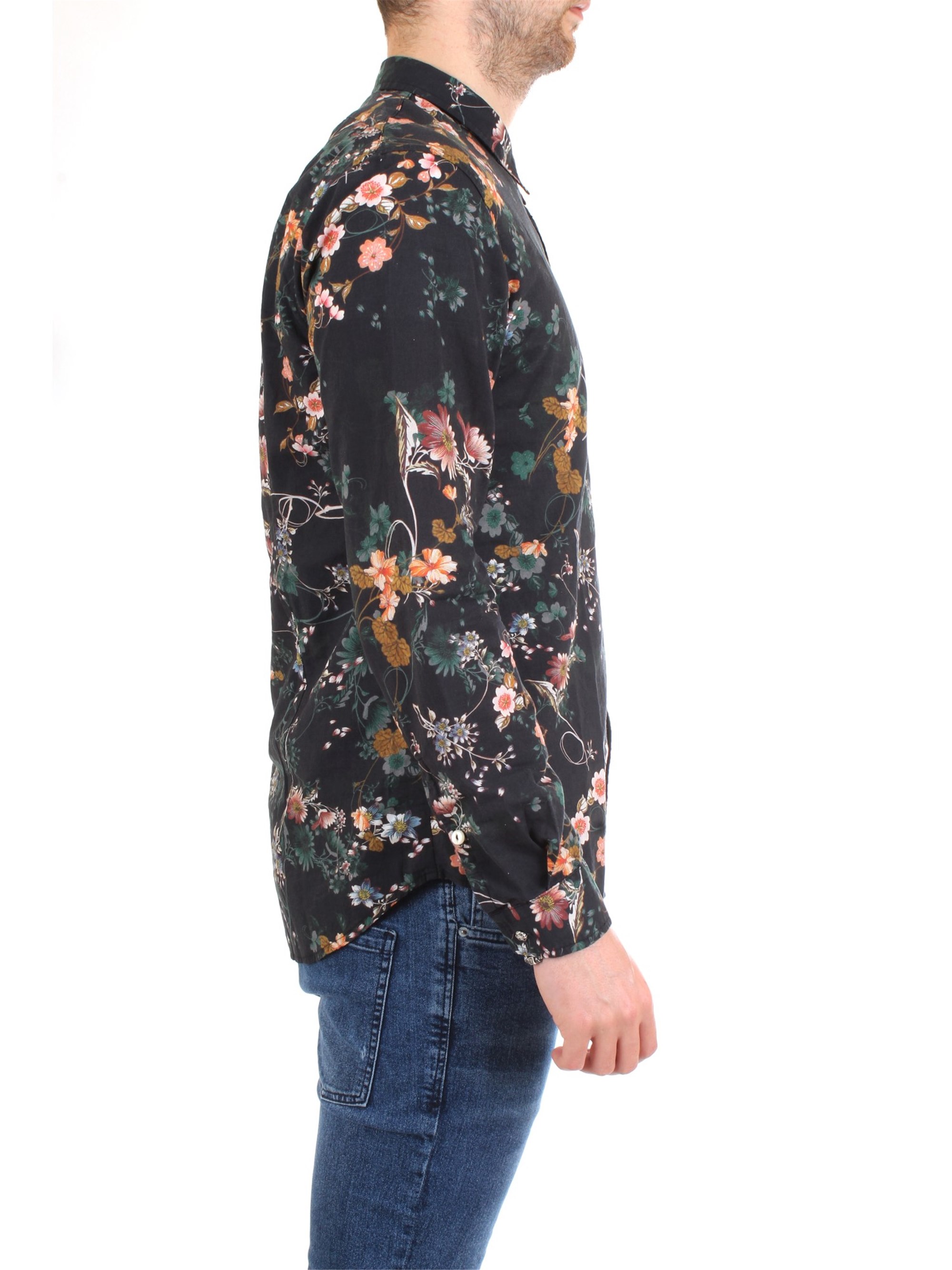 Officina36 0374206871 Black Clothing Man Shirt Officina36 0374206871 Black Clothing Man Shirt