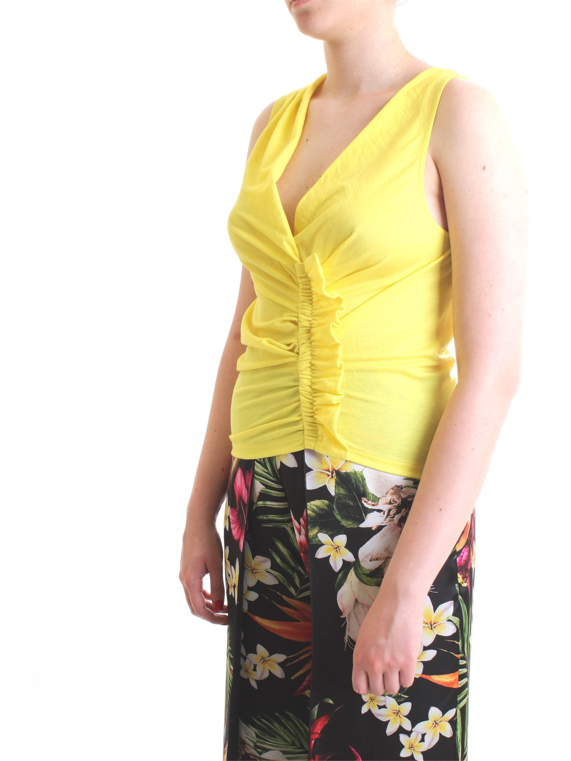 PATRIZIA PEPE 2M3750 A4Y7 Yellow Clothing Woman Top PATRIZIA PEPE 2M3750 A4Y7 Yellow Clothing Woman Top