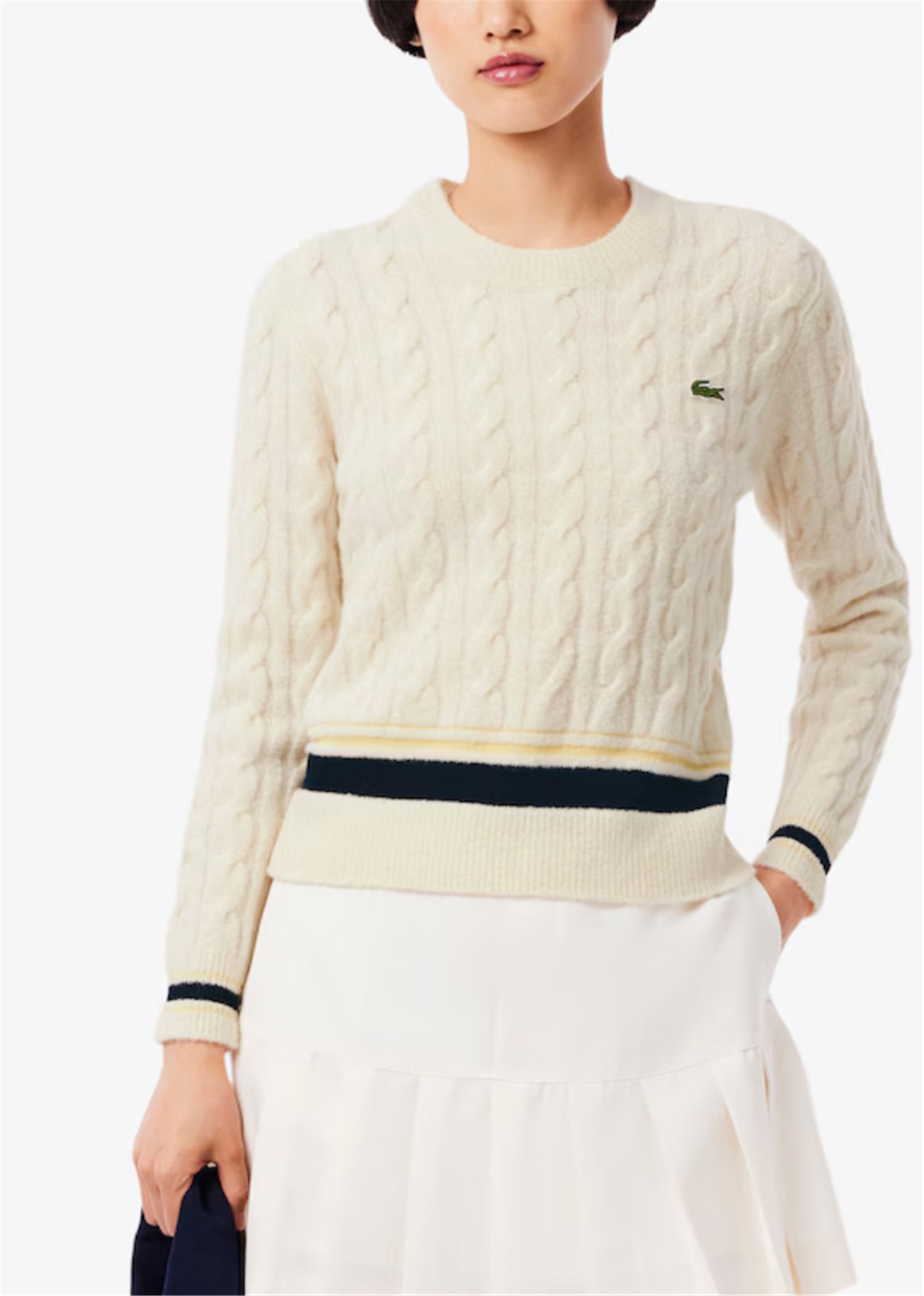 Lacoste AF4159 Latte Abbigliamento Donna Maglioni Lacoste AF4159 Latte Abbigliamento Donna Maglioni