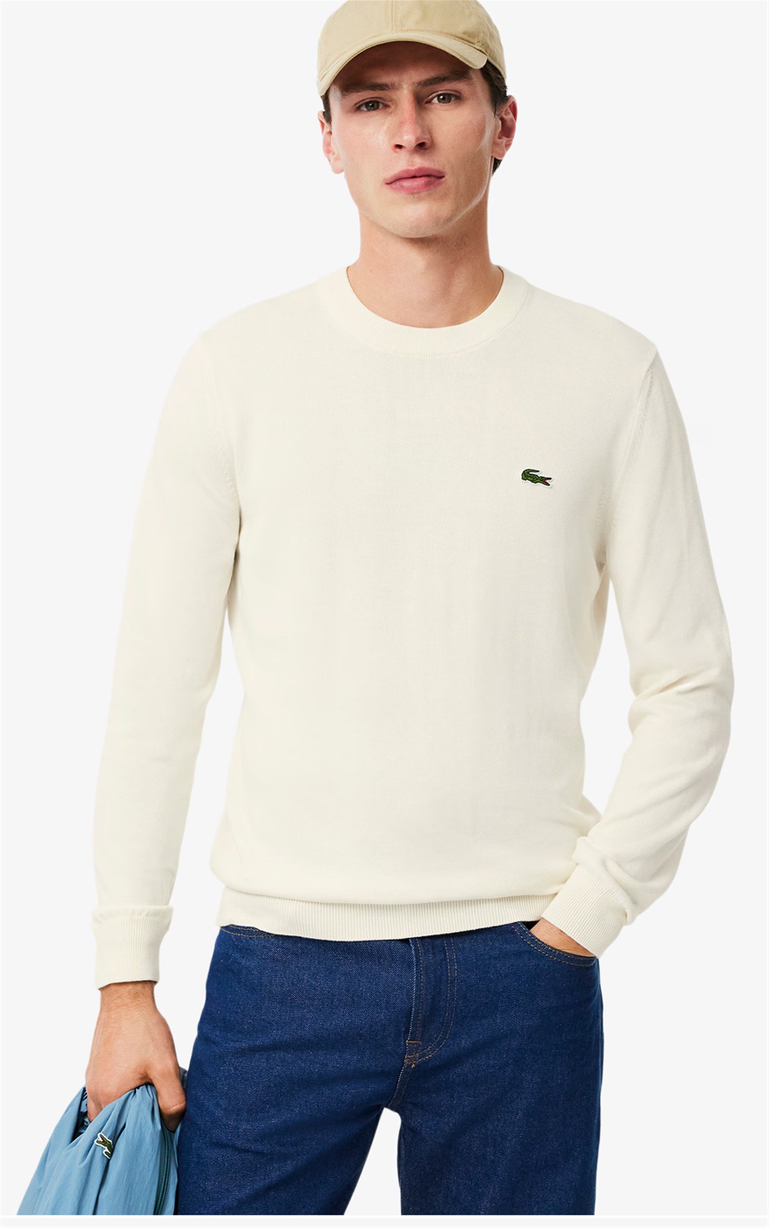 Lacoste AH0128 White Clothing Man Pullover Lacoste AH0128 White Clothing Man Pullover
