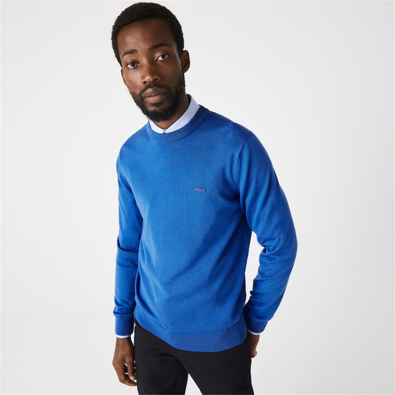 Lacoste AH1969 00 Turquoise Clothing Man Pullover Lacoste AH1969 00 Turquoise Clothing Man Pullover