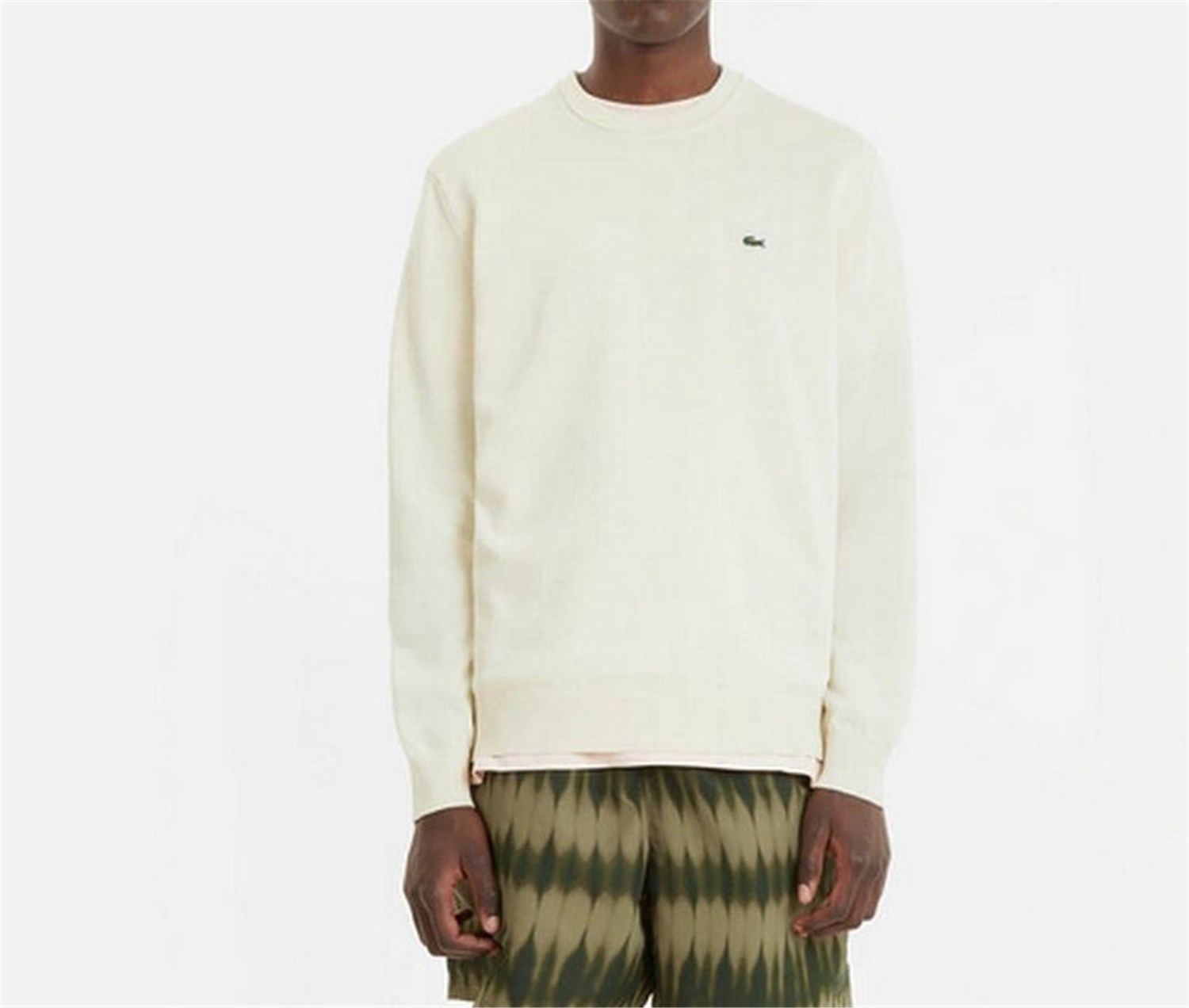 Lacoste AH2193 00 Milk Clothing Man Sweater Lacoste AH2193 00 Milk Clothing Man Sweater
