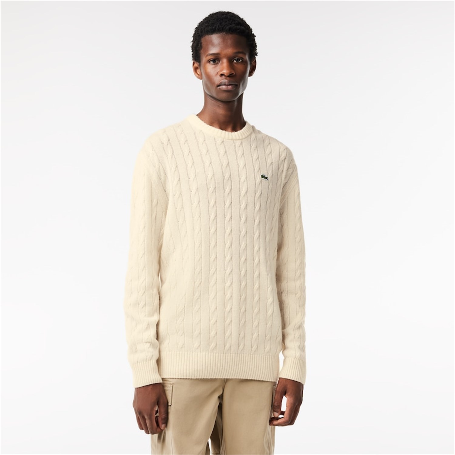 Lacoste AH8566 White Clothing Man Sweater Lacoste AH8566 White Clothing Man Sweater