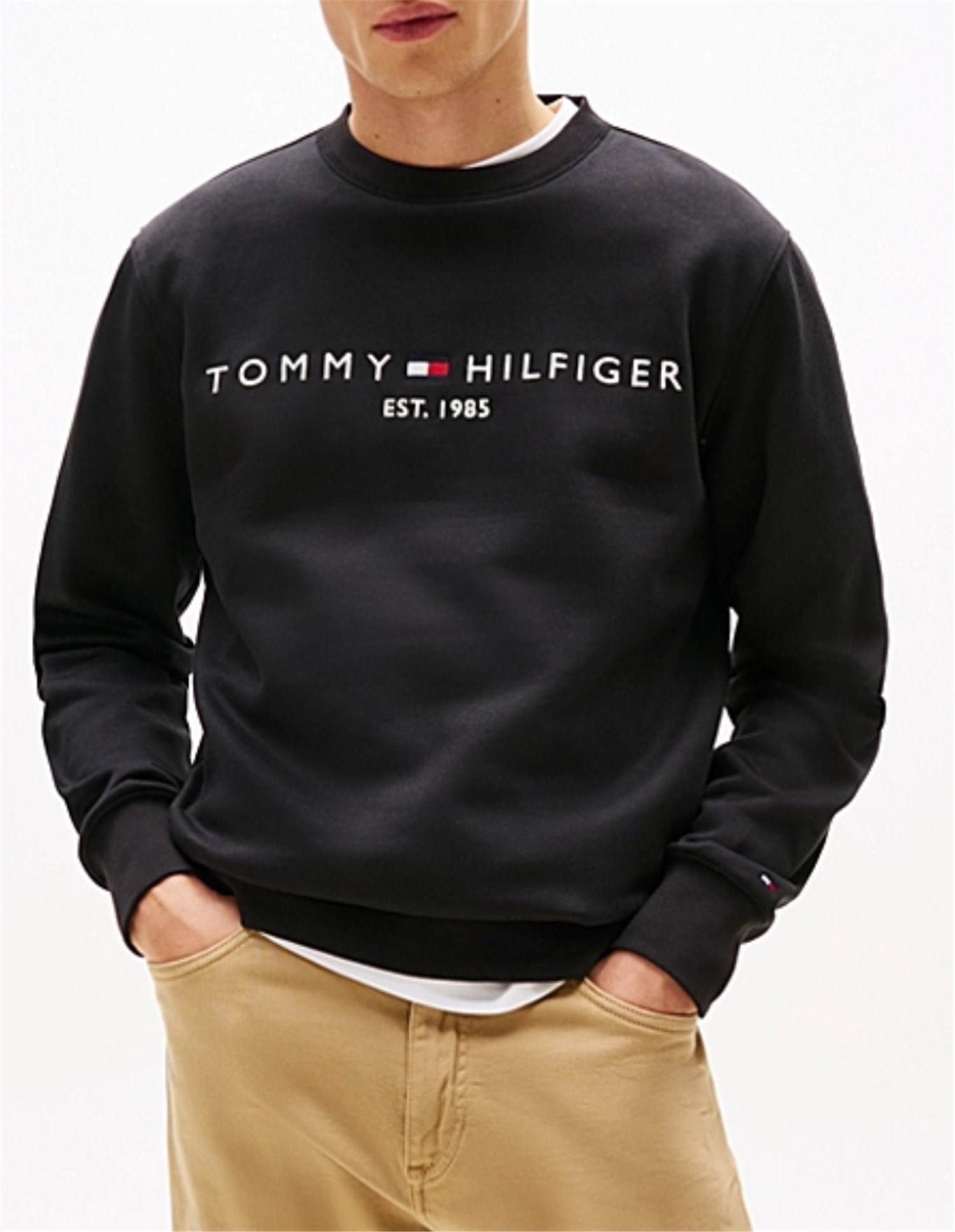TOMMY HILFIGER MW0MW11596 Nero Abbigliamento Uomo Felpa