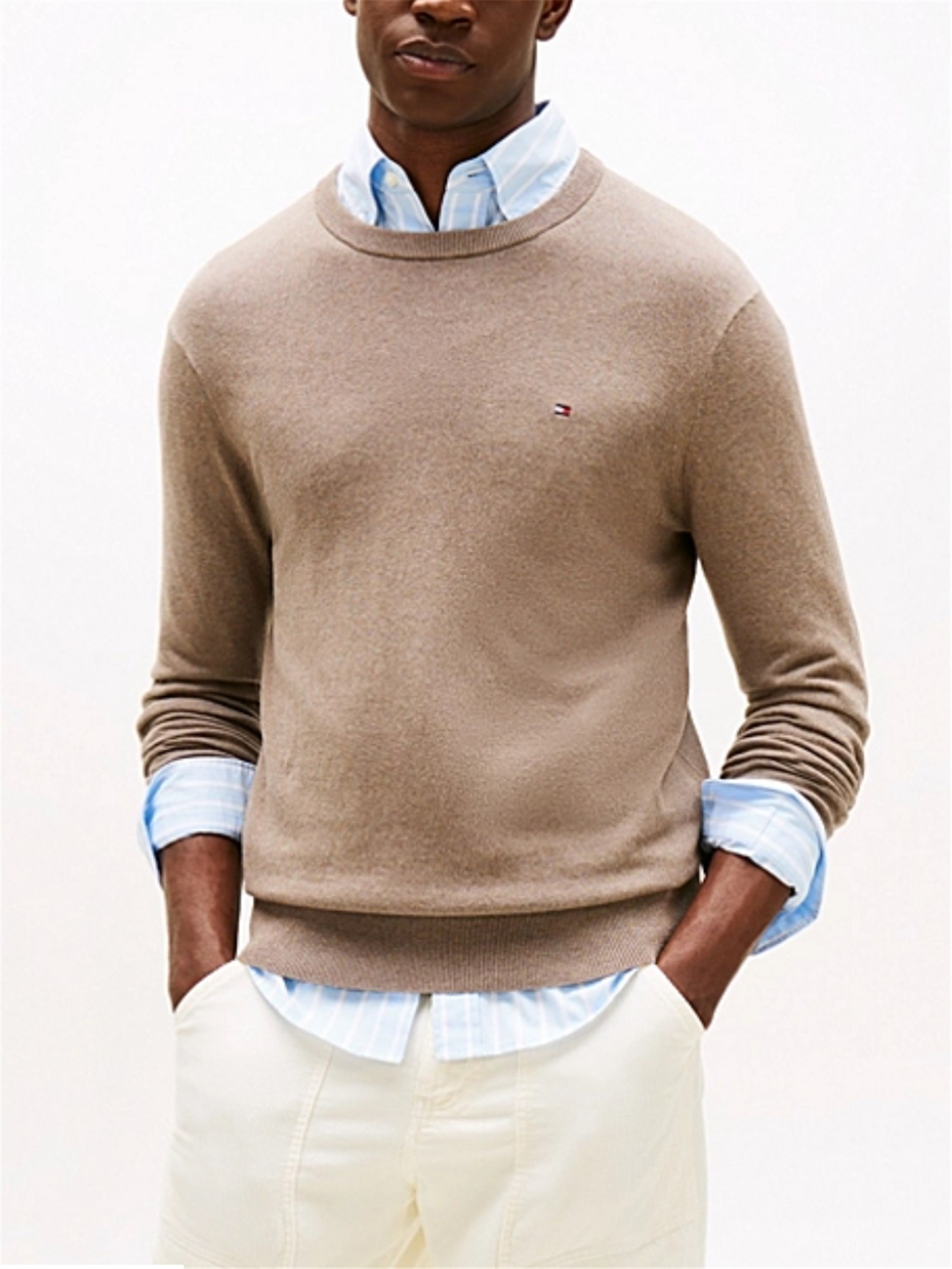 TOMMY HILFIGER MW0MW28046 Tortora Abbigliamento Uomo Maglioni