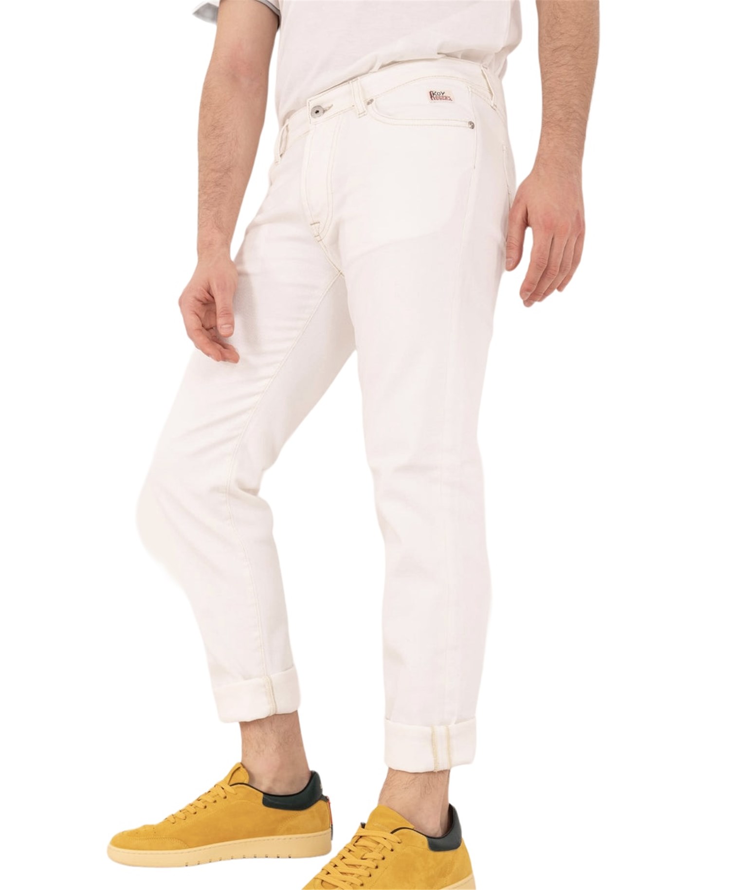 ROY ROGER'S P23RRU110CD650111 White Clothing Man Jeans ROY ROGER'S P23RRU110CD650111 White Clothing Man Jeans