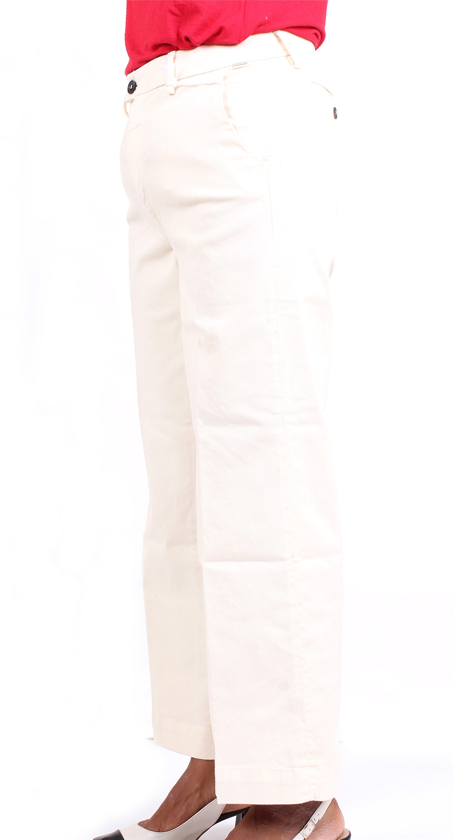 ROY ROGER'S RND032P4030112 Milk Clothing Woman Trousers ROY ROGER'S RND032P4030112 Milk Clothing Woman Trousers