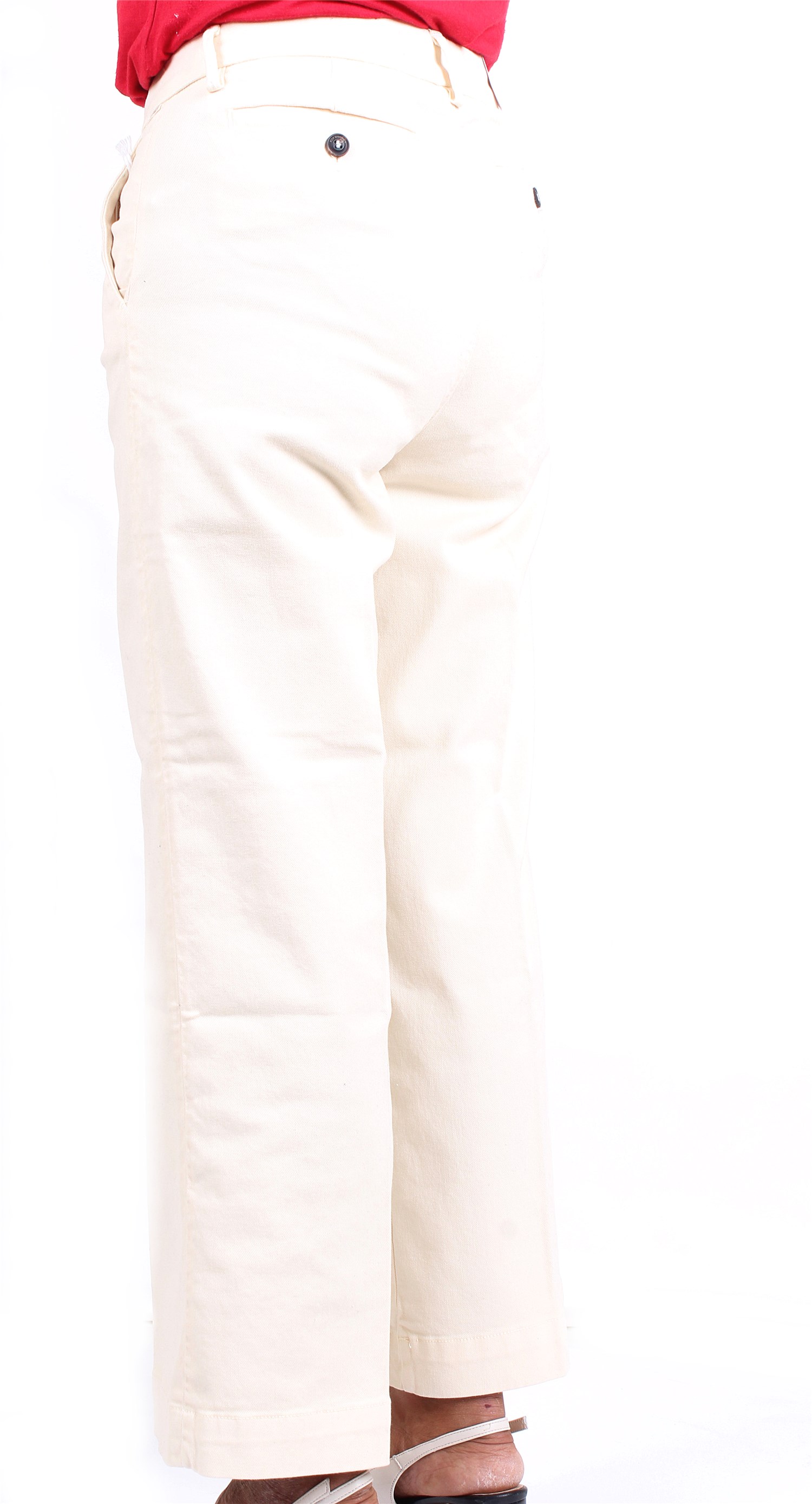 ROY ROGER'S RND032P4030112 Milk Clothing Woman Trousers ROY ROGER'S RND032P4030112 Milk Clothing Woman Trousers