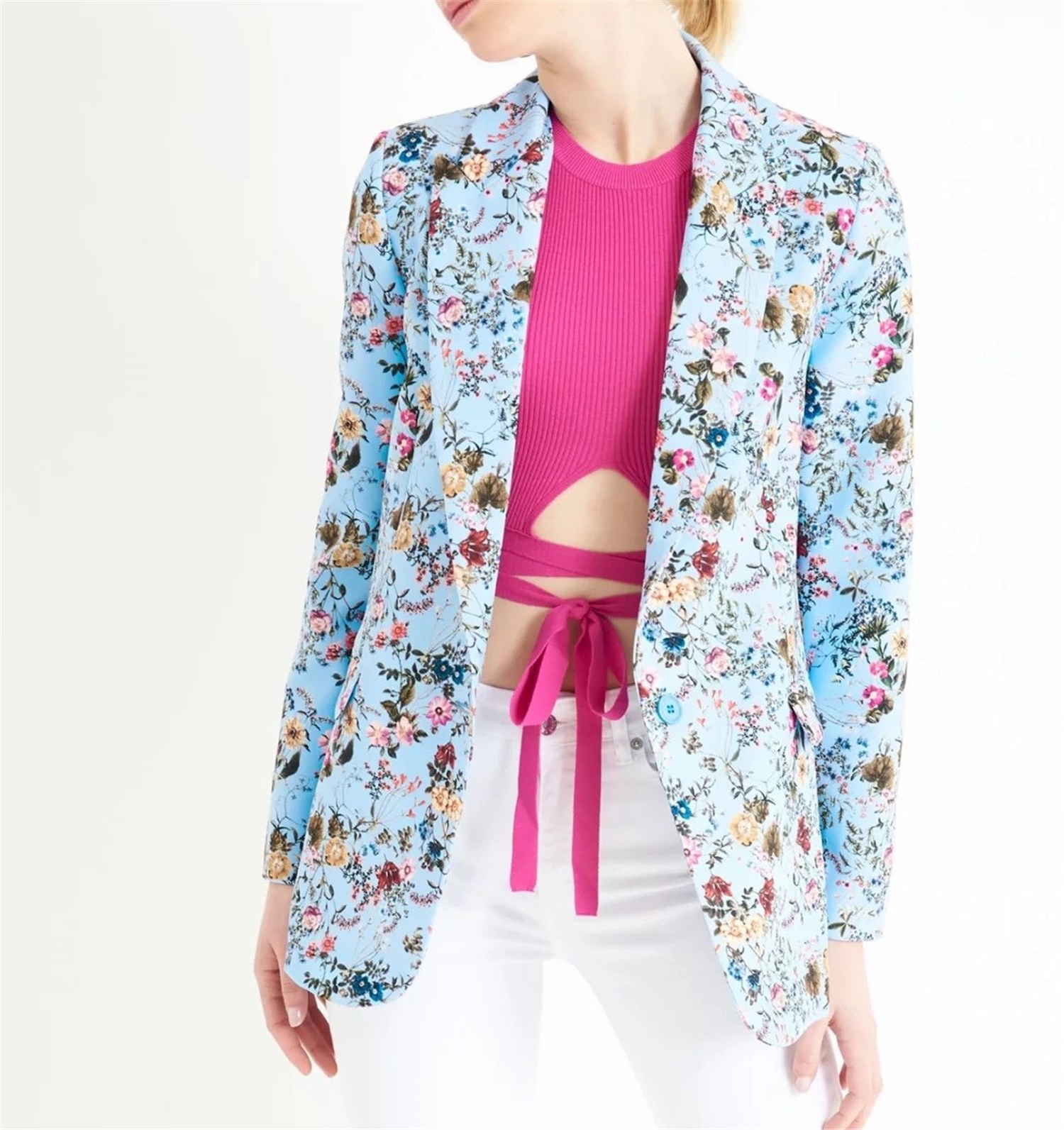 VICOLO TY1515 Light blue Clothing Woman Jacket VICOLO TY1515 Light blue Clothing Woman Jacket