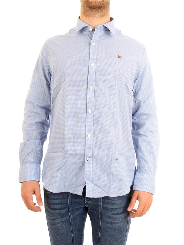 NAPAPIJRI N0YHEL Light blue Clothing Man Shirt NAPAPIJRI N0YHEL Light blue Clothing Man Shirt